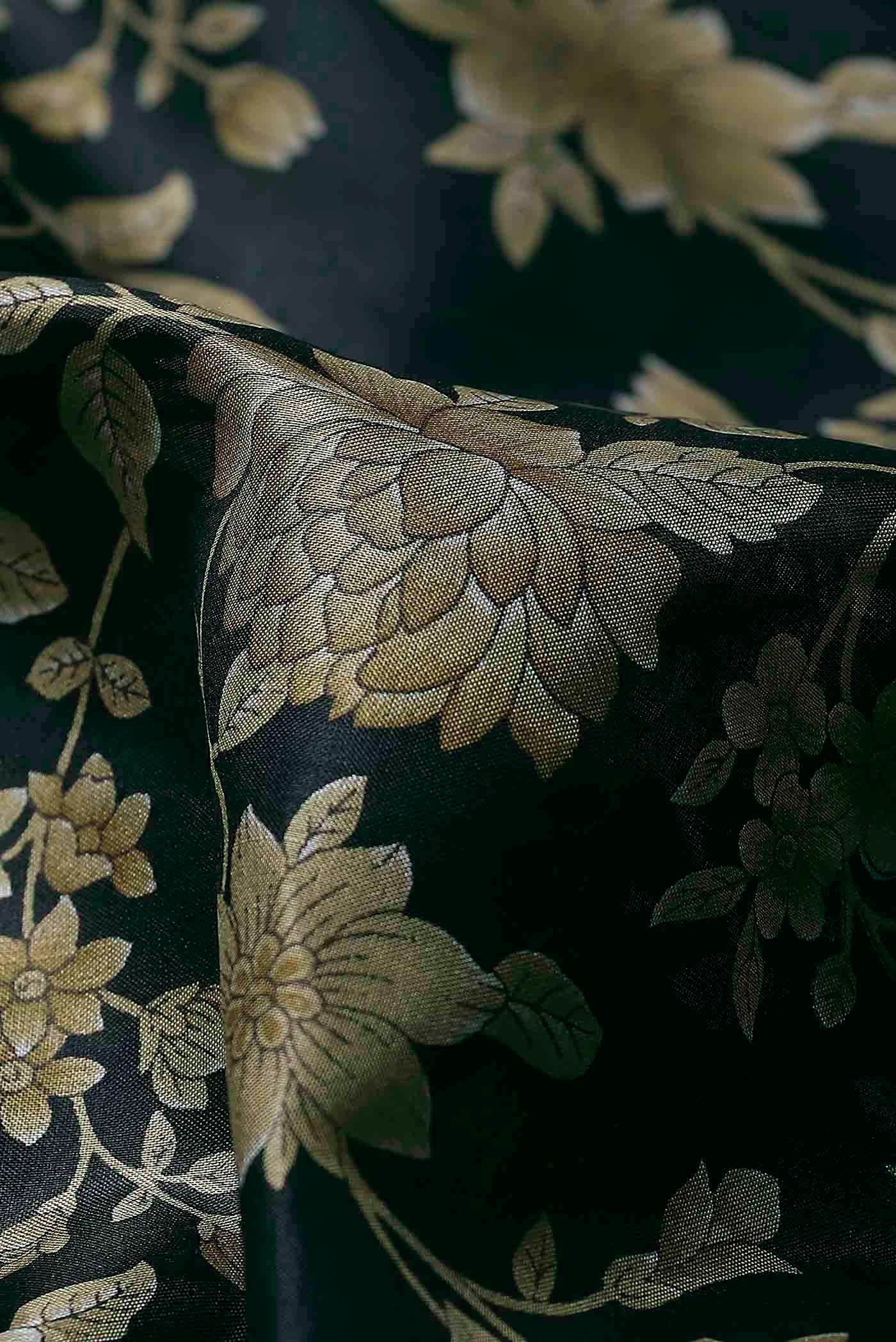 Black Printed Silk Saree