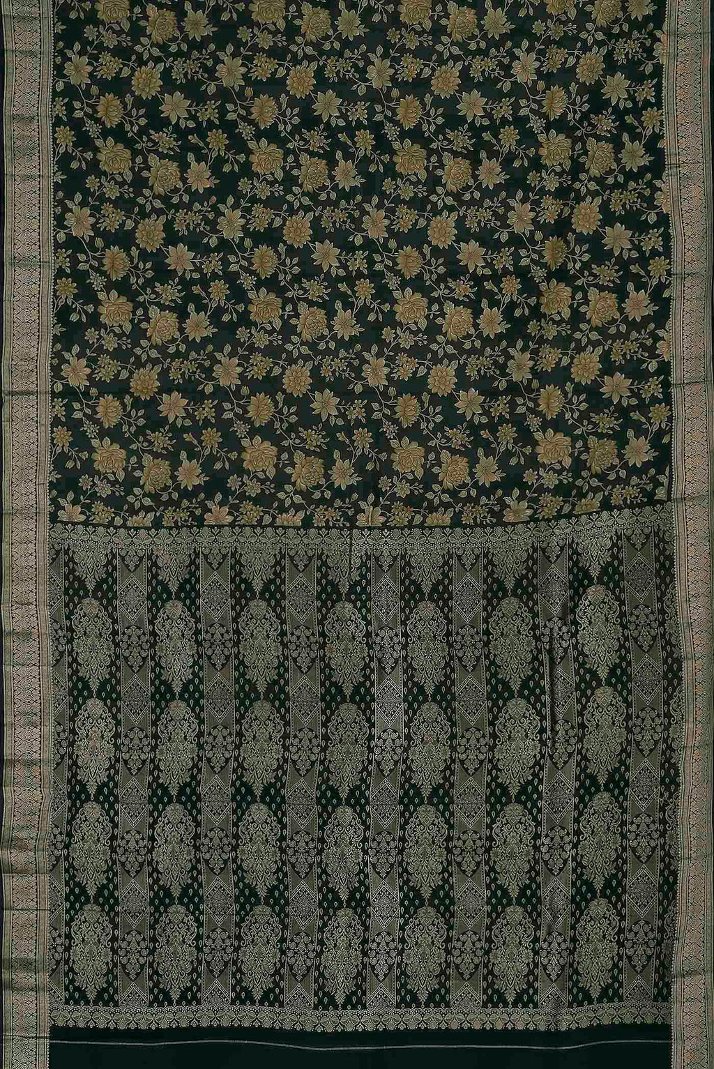 Black Printed Silk Saree
