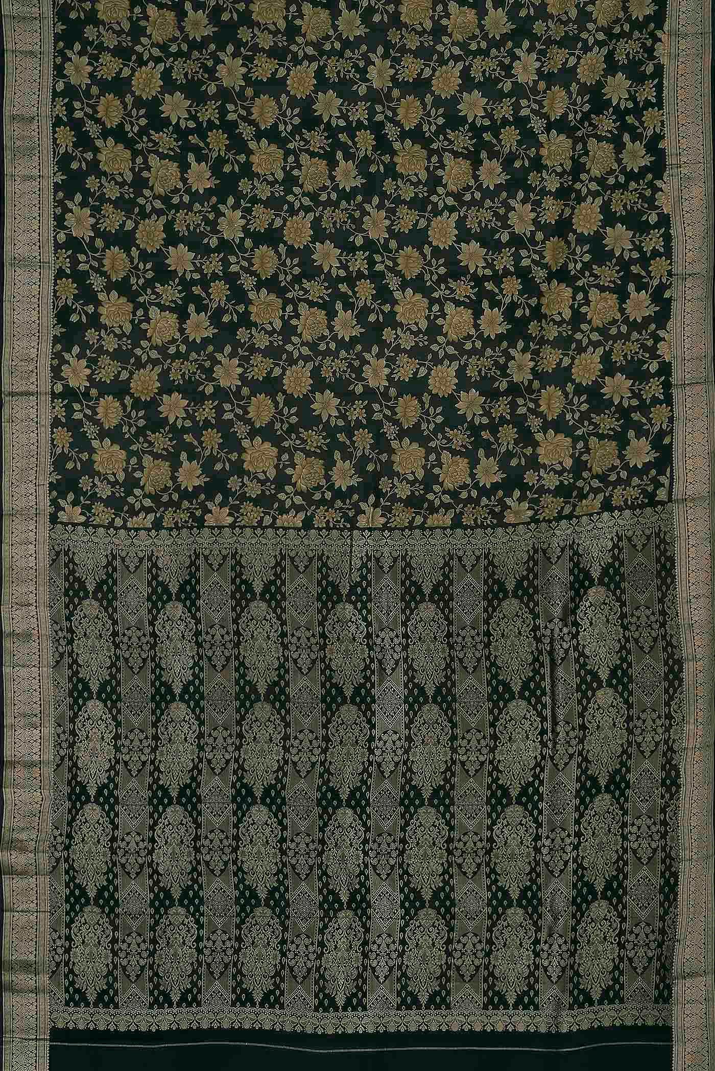 Black Printed Silk Saree