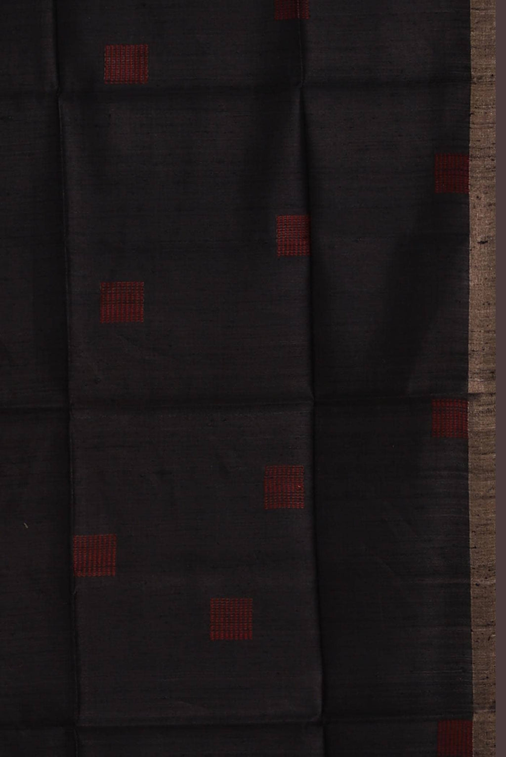Black Bhagalpuri Tussar Silk Saree