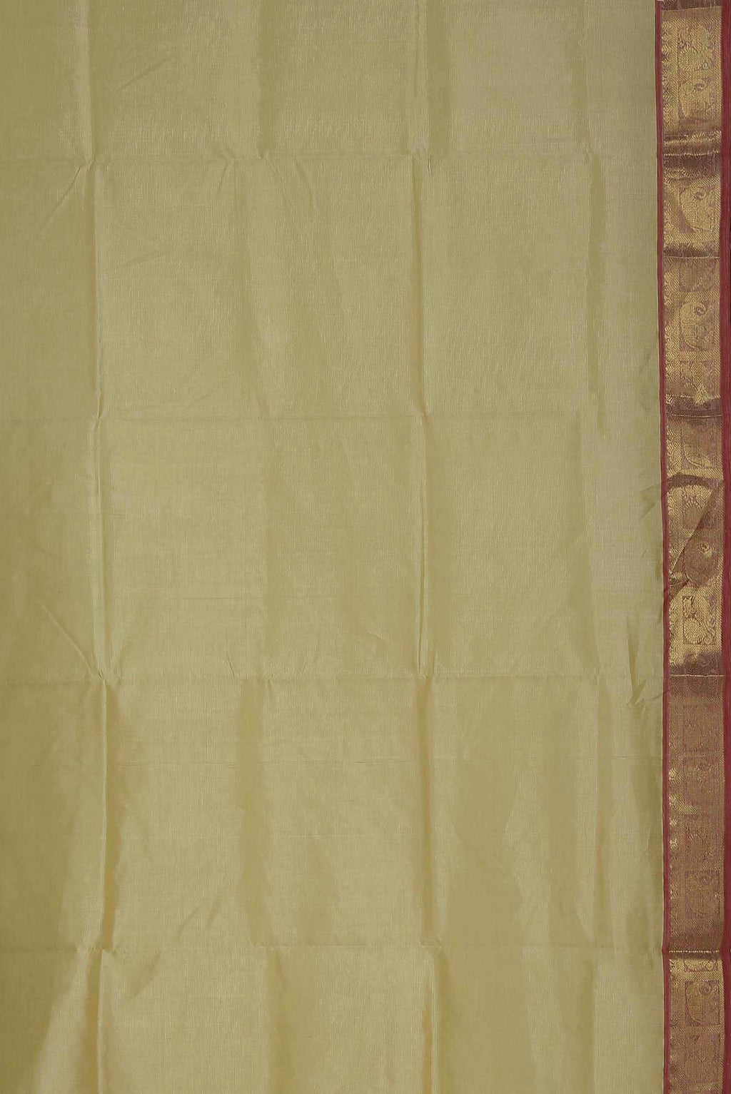 Beige Silk Cotton Saree