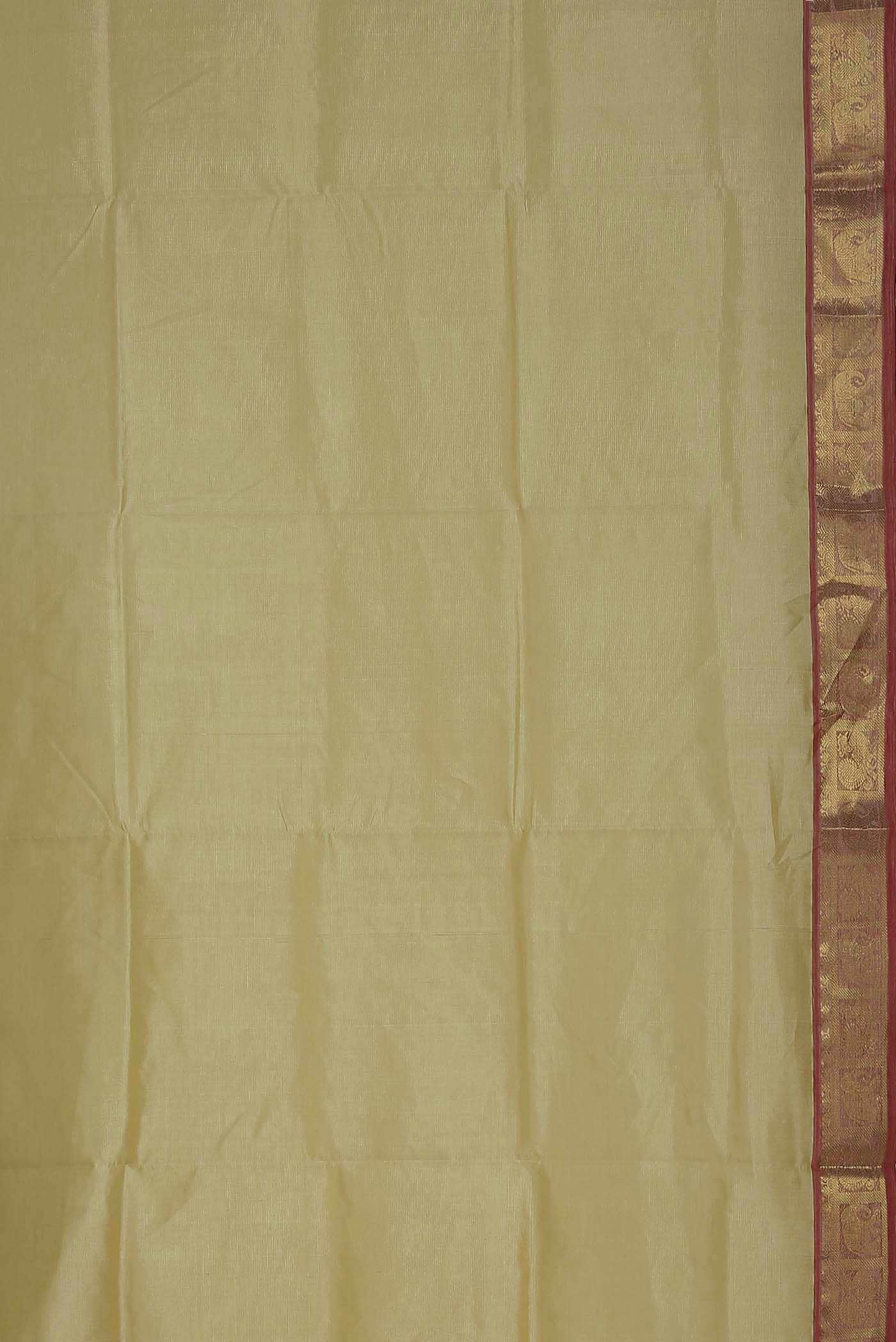 Beige Silk Cotton Saree