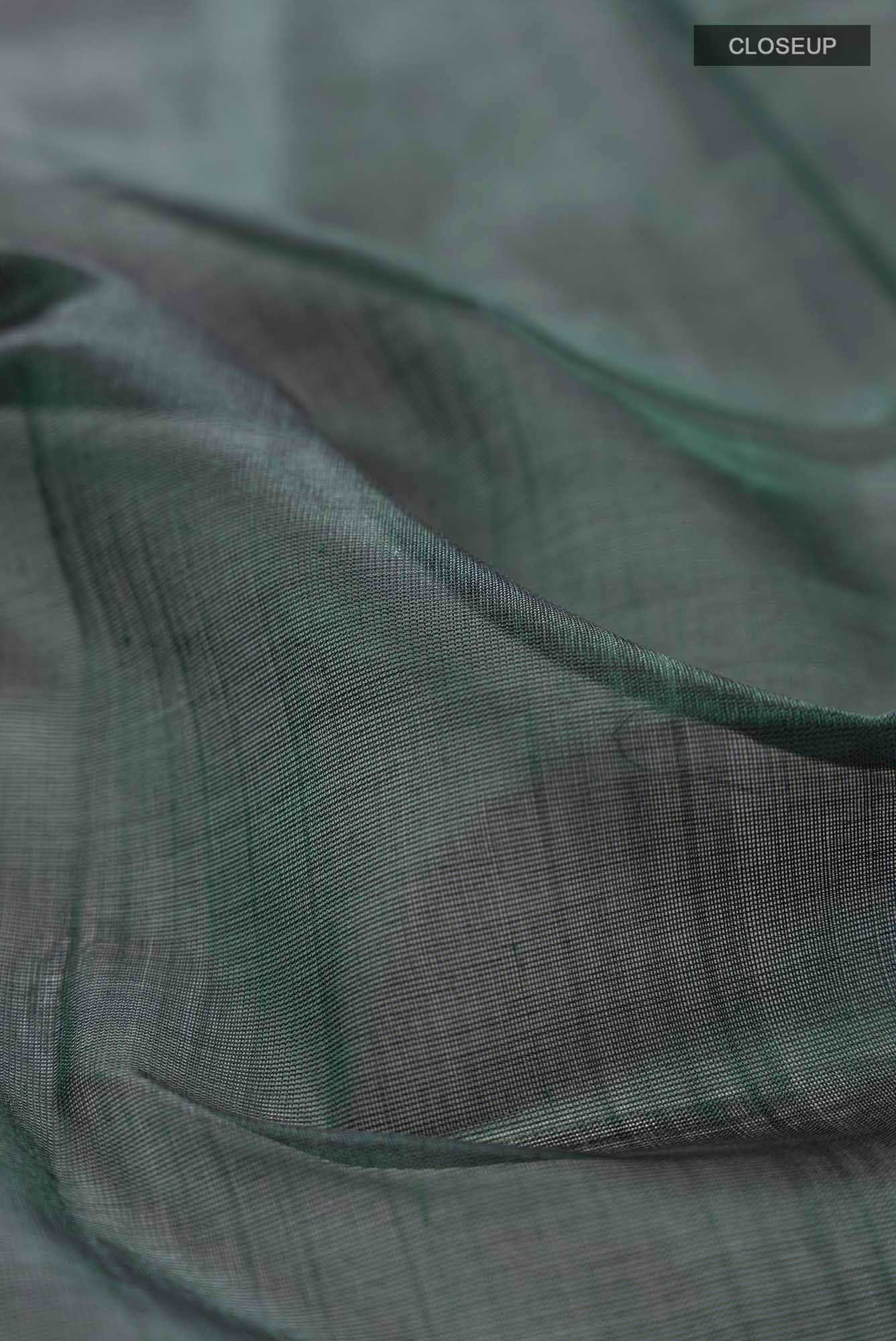 Bottle Green Silk Cotton Saree
