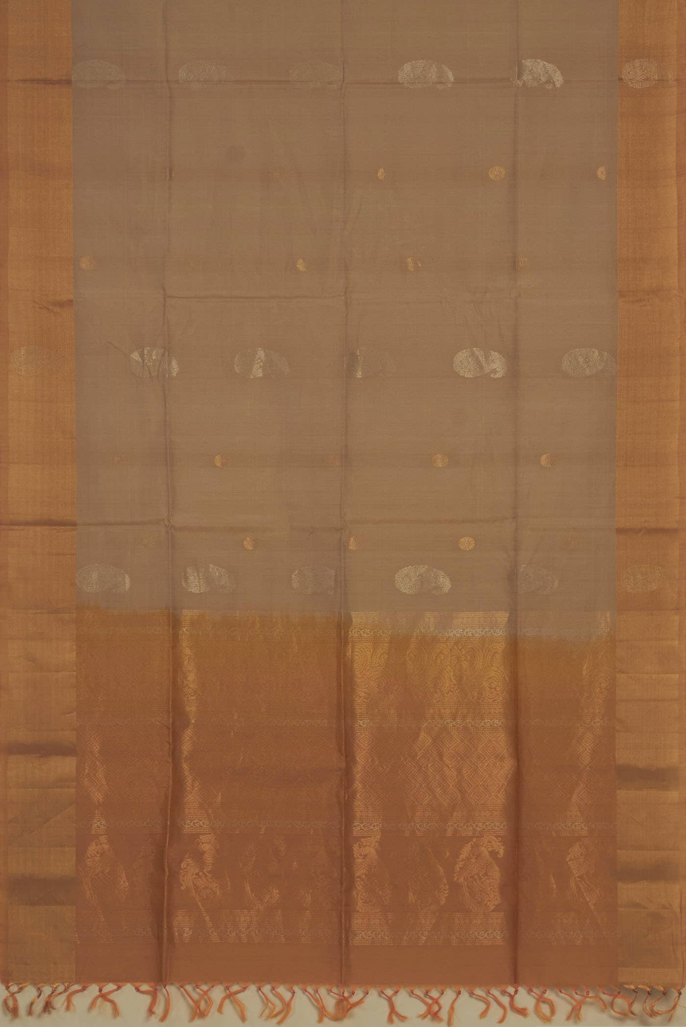 Beige Silk Cotton Saree