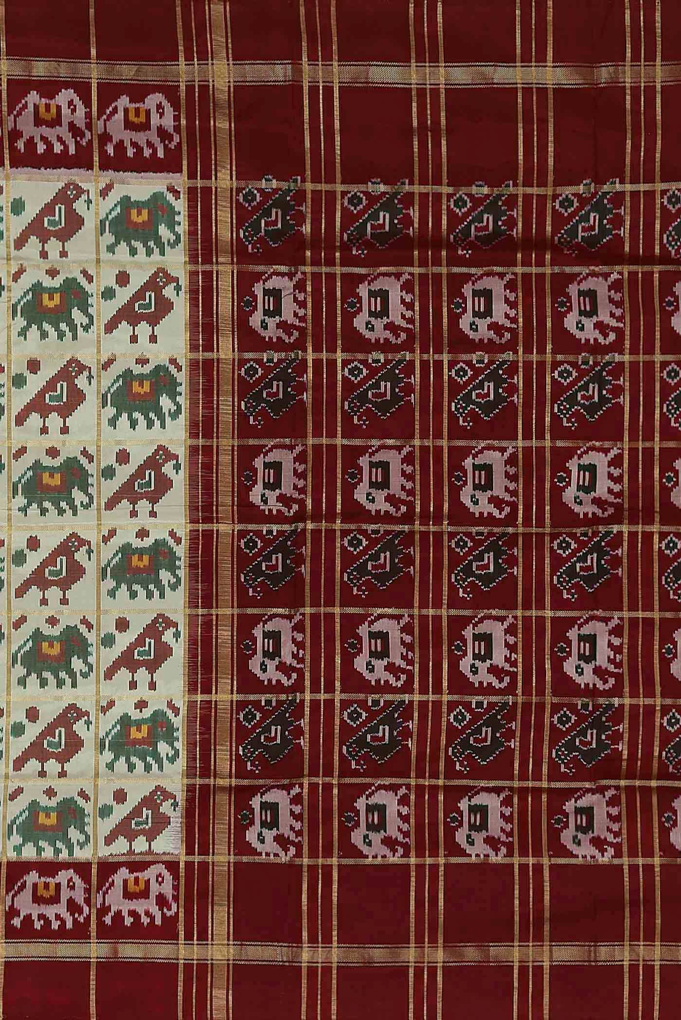 Cream Pochampally Silk Saree