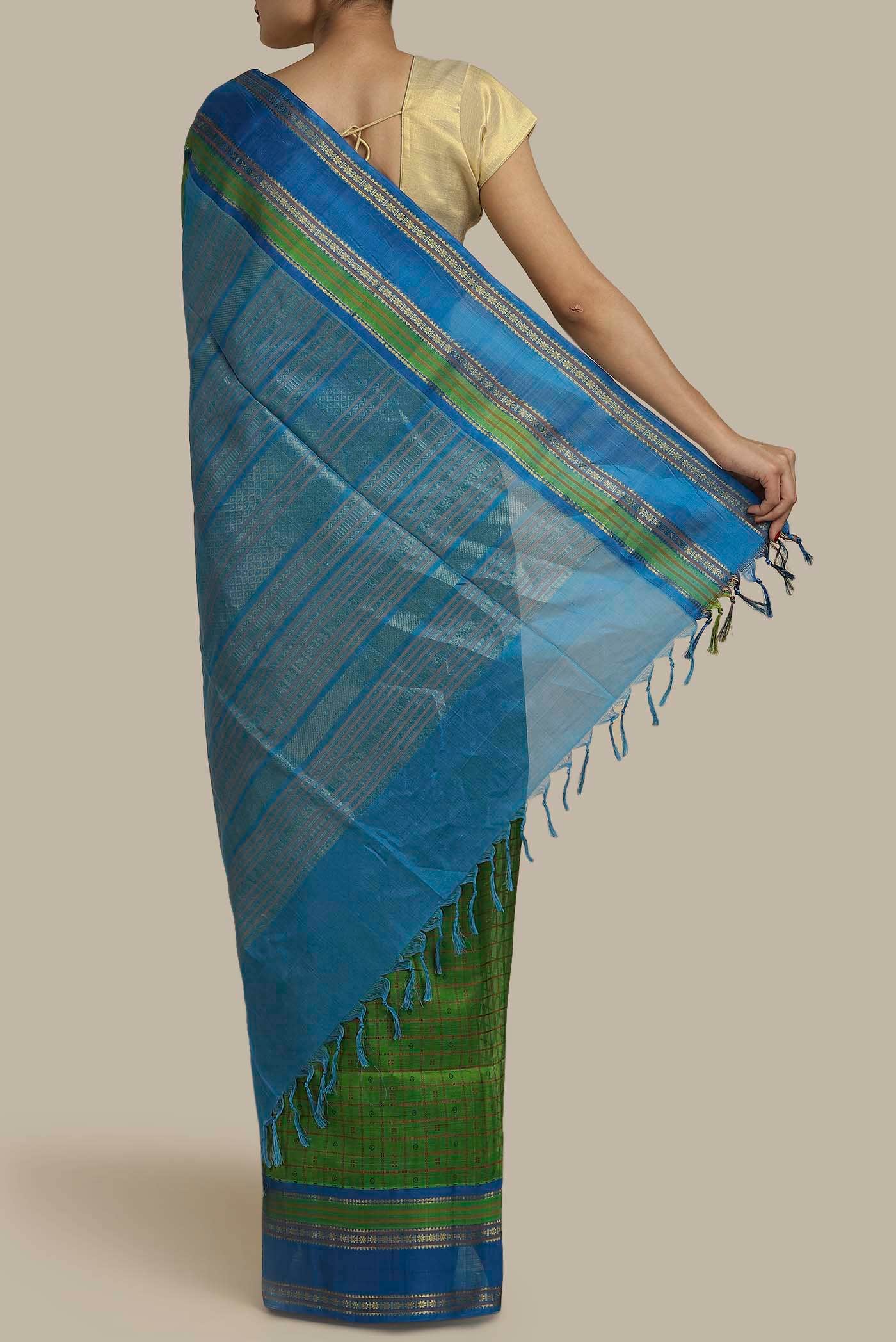 Green Silk Cotton Saree