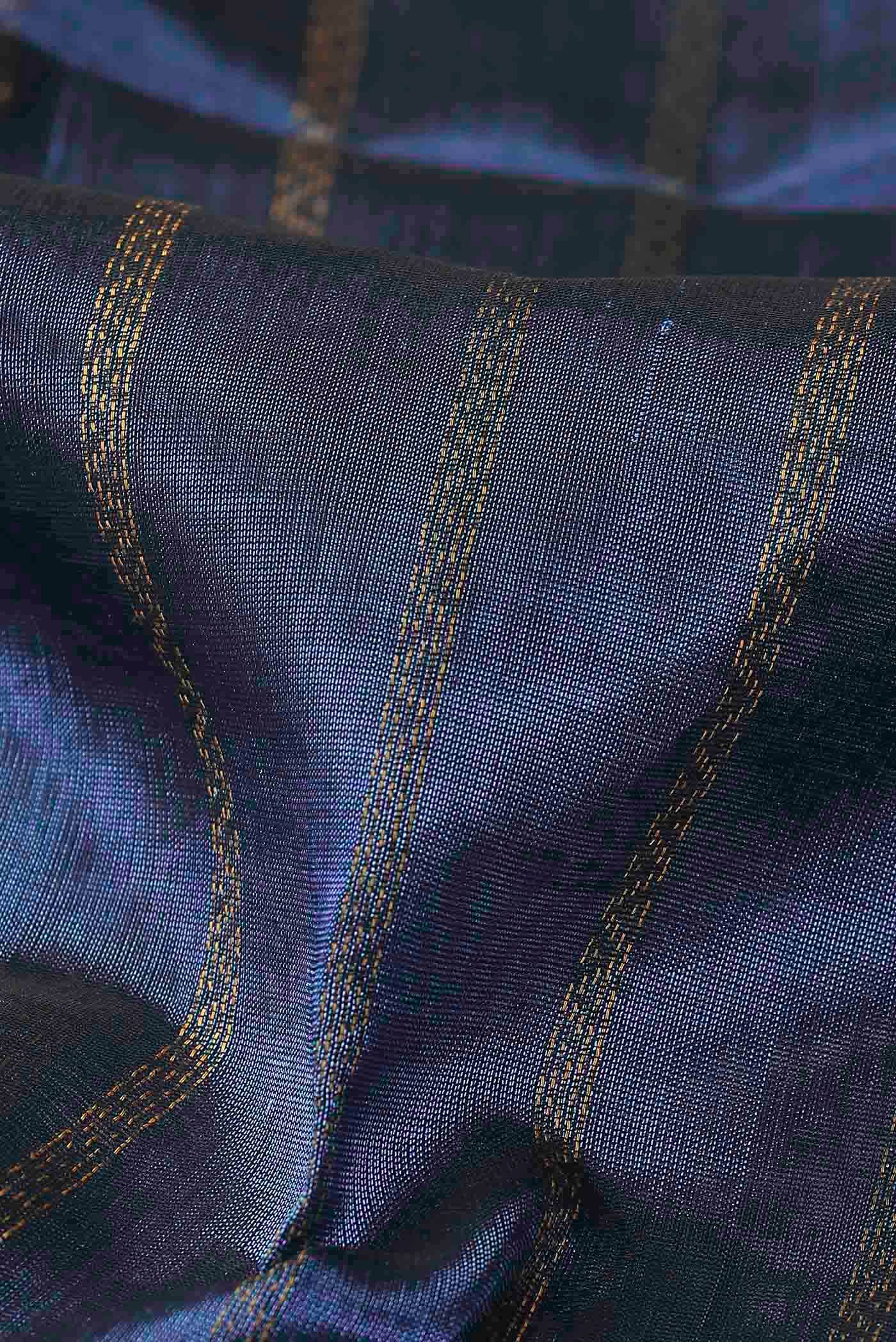 Navy Blue Silk Cotton Saree