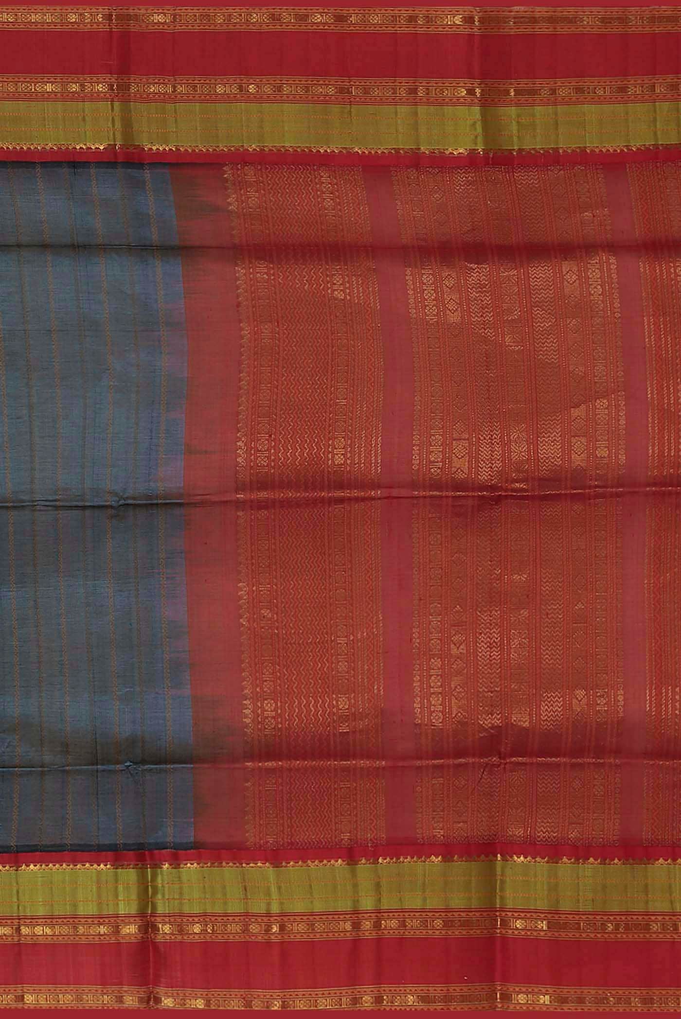 Navy Blue Silk Cotton Saree