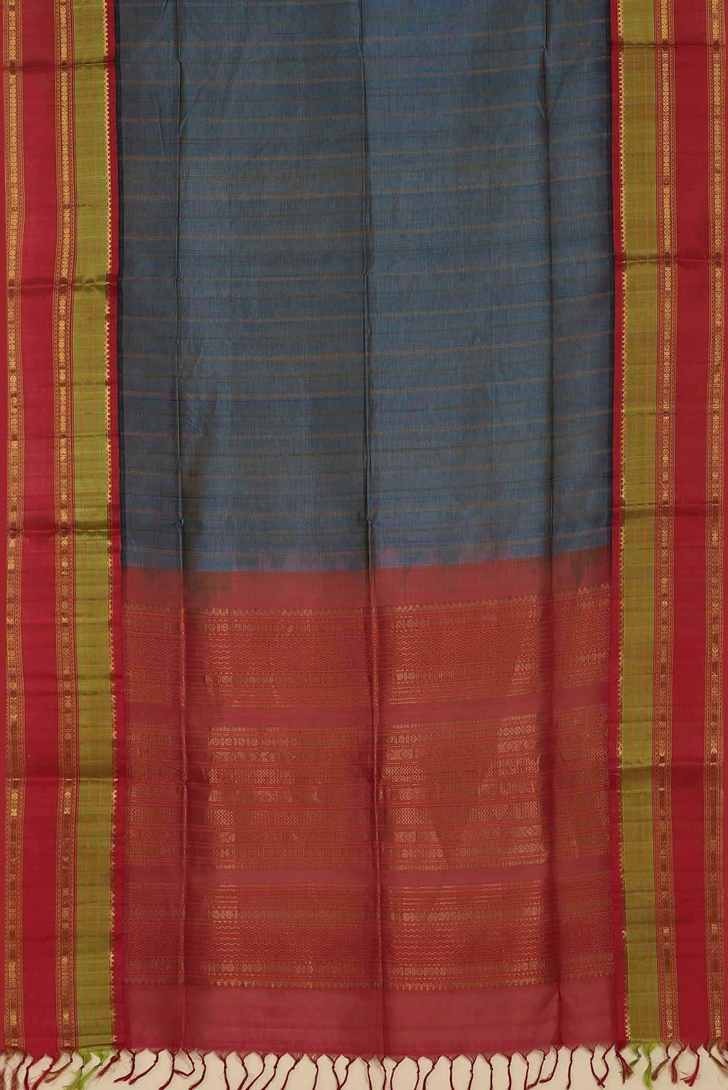 Navy Blue Silk Cotton Saree