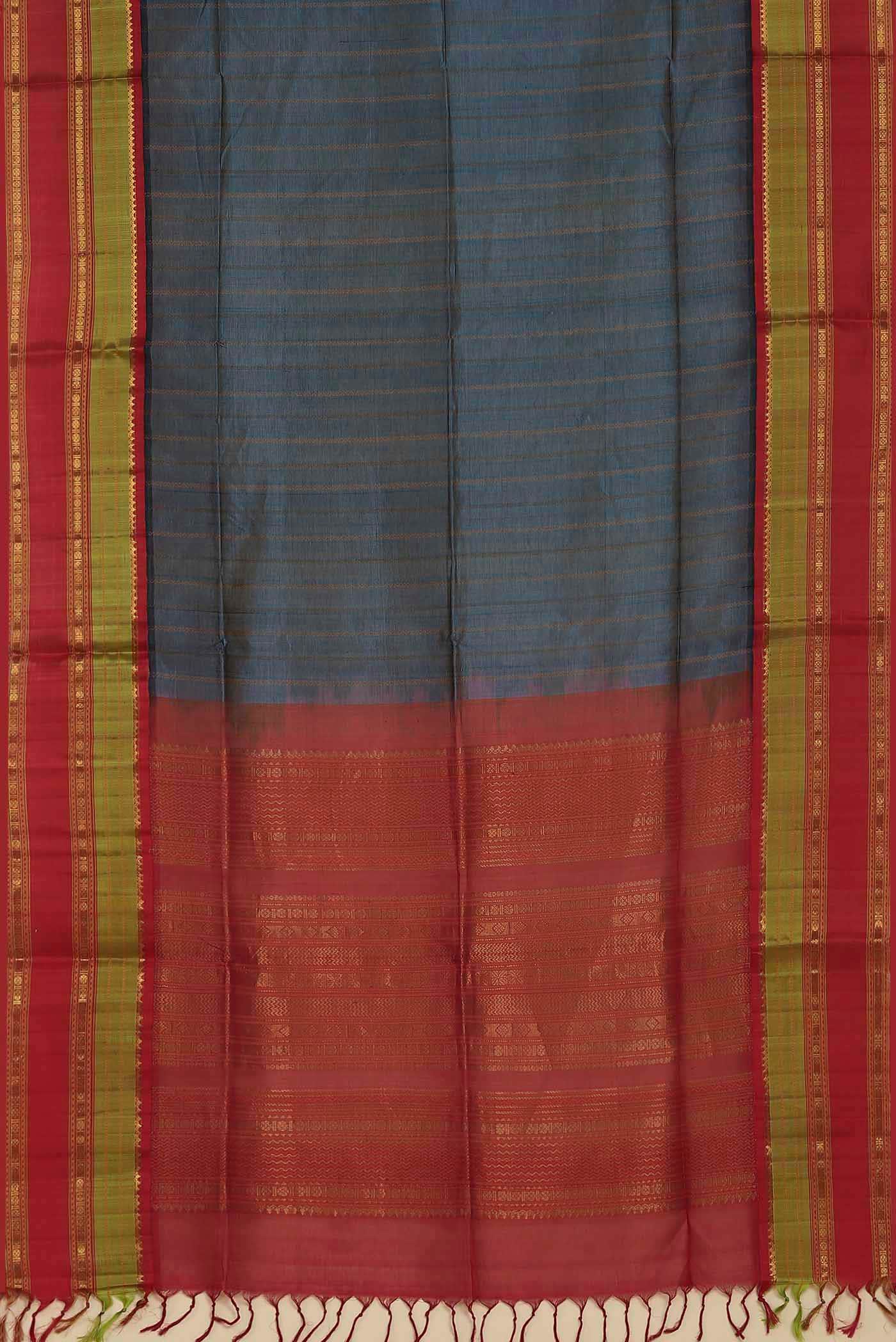 Navy Blue Silk Cotton Saree