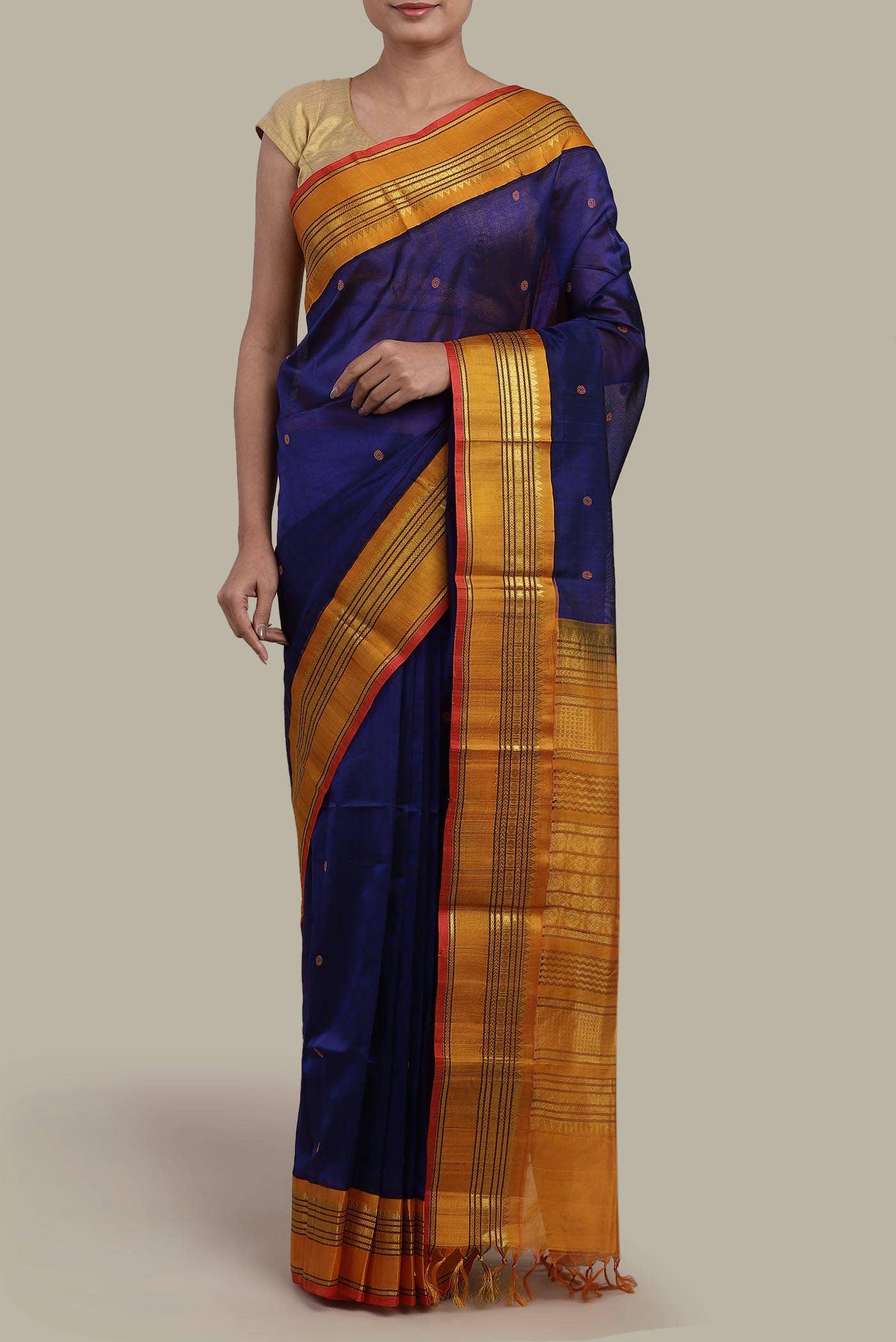 Blue Silk Cotton Saree