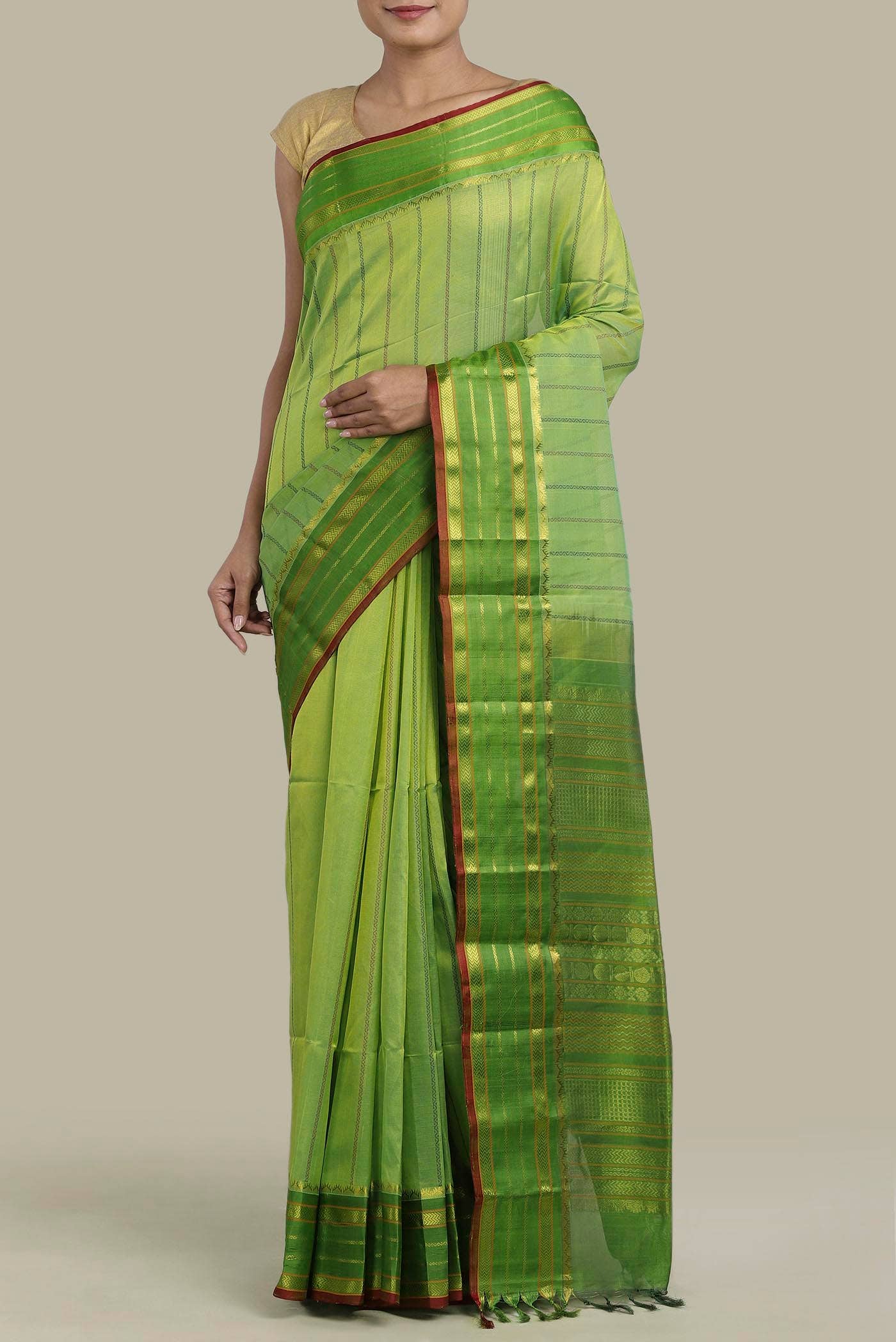 Green Silk Cotton Saree