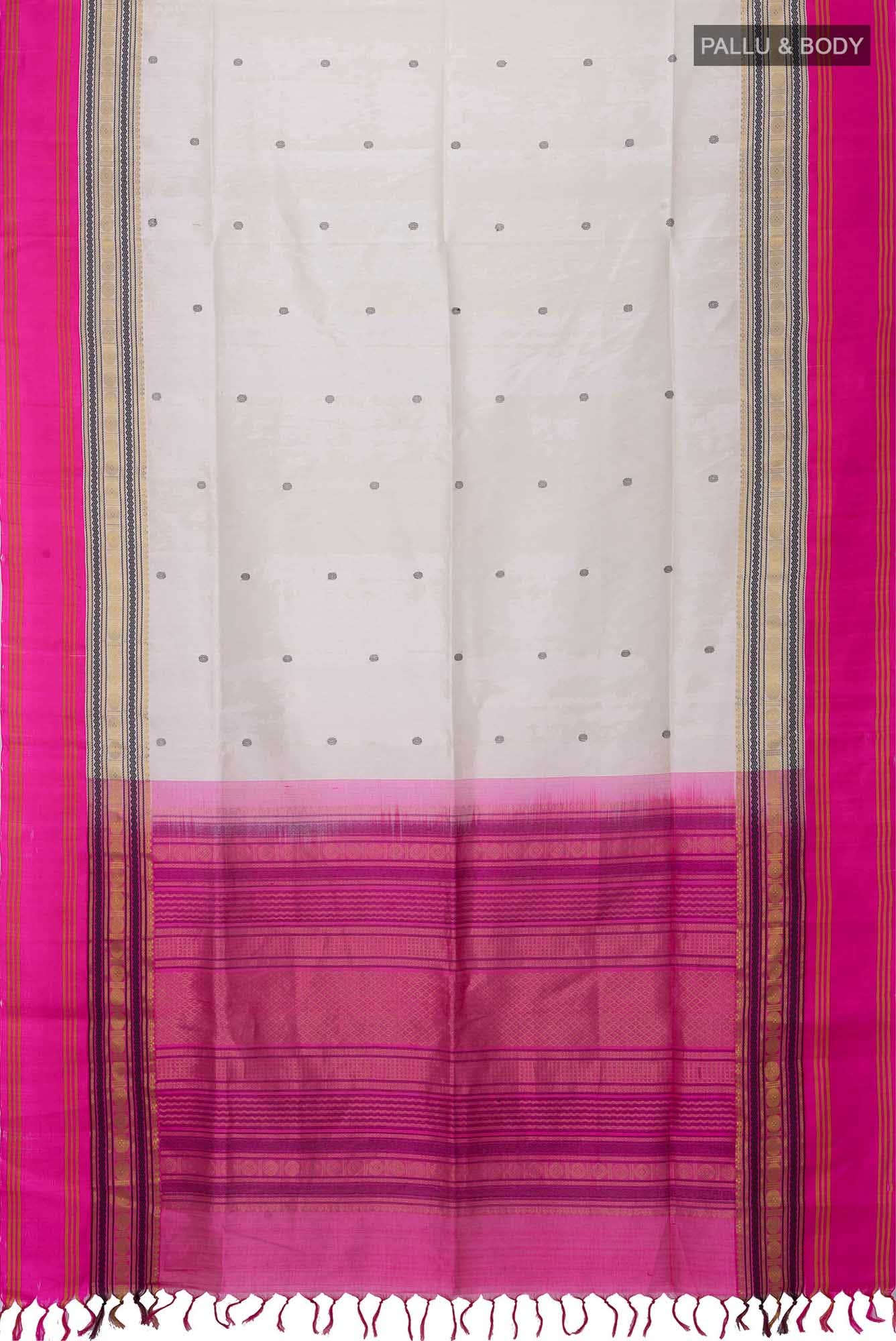 Off White Chanderi Silk Cotton Saree