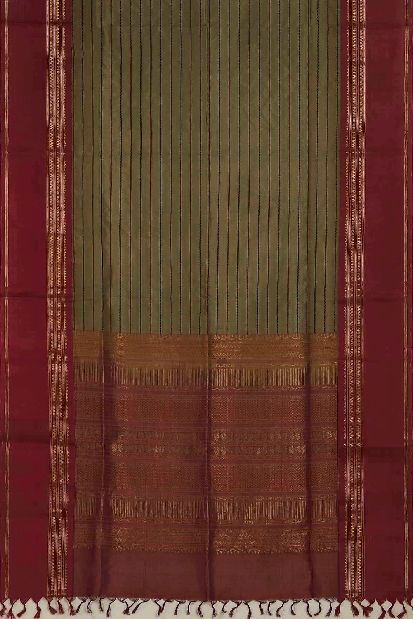 Mehandi Green Silk Cotton Saree