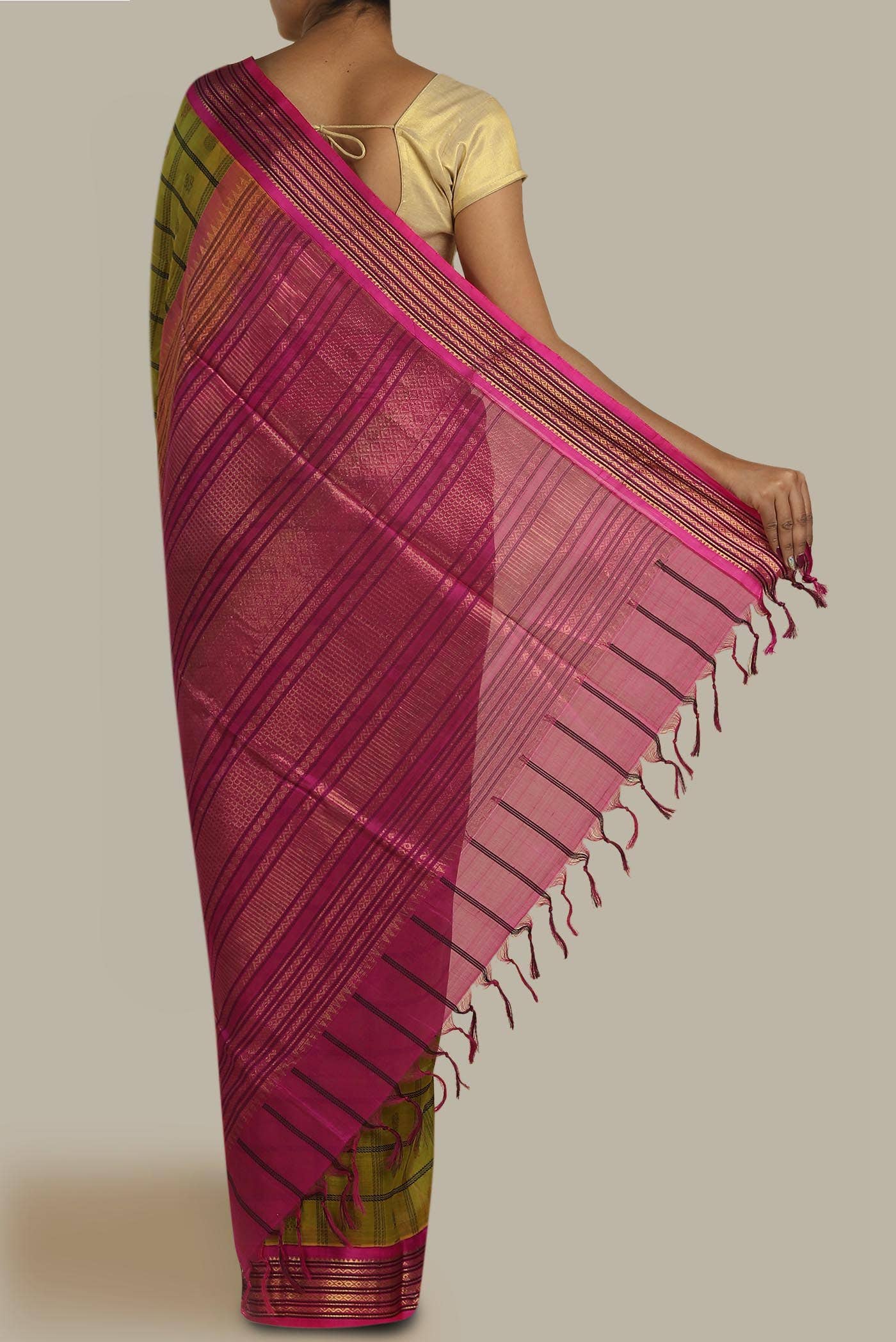 Green Silk Cotton Saree