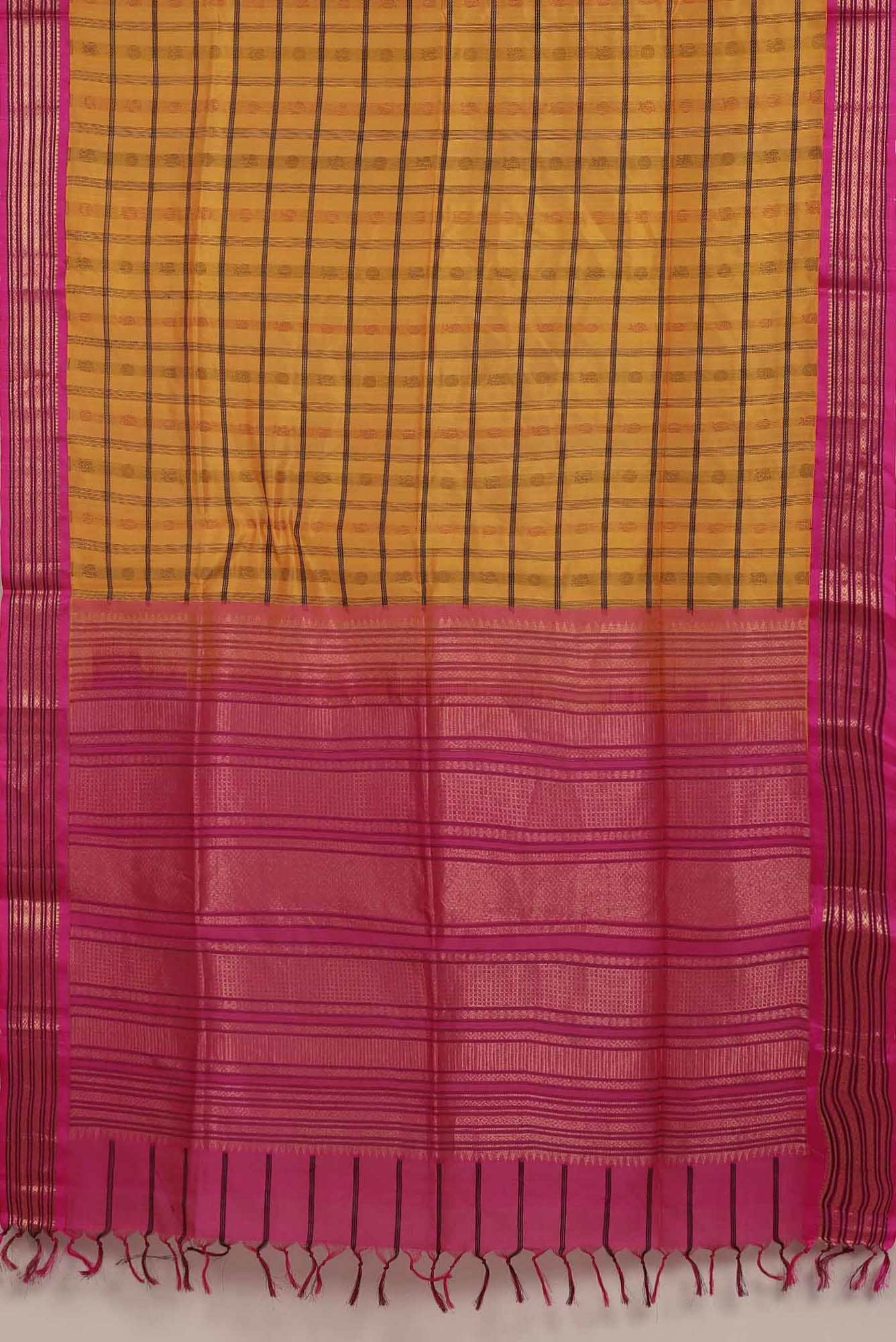 Yellow Silk Cotton Saree