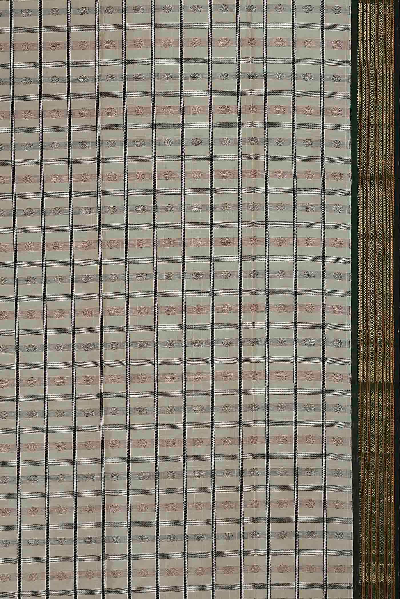 Off White Silk Cotton Saree