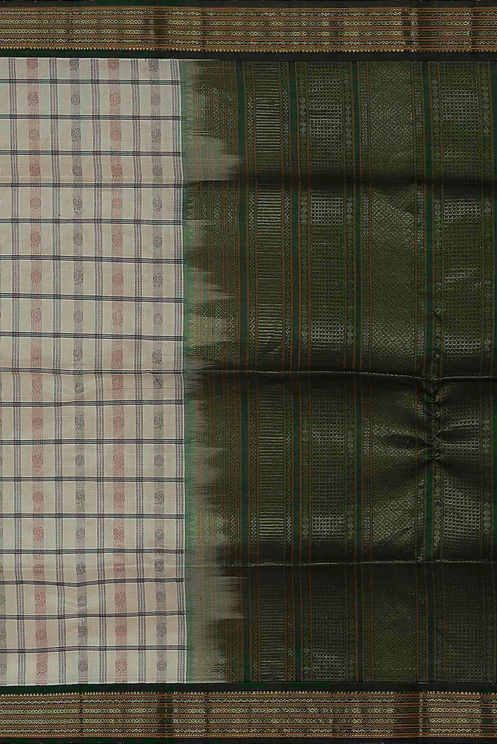 Off White Silk Cotton Saree