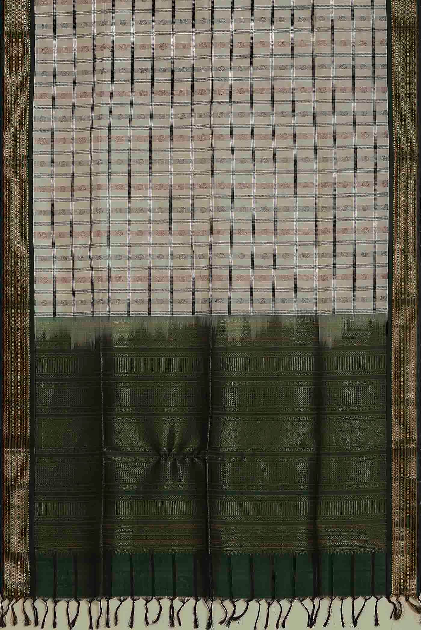 Off White Silk Cotton Saree