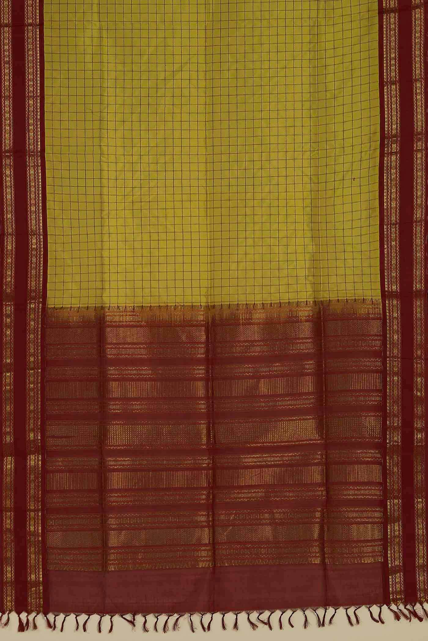 Yellow Silk Cotton Saree