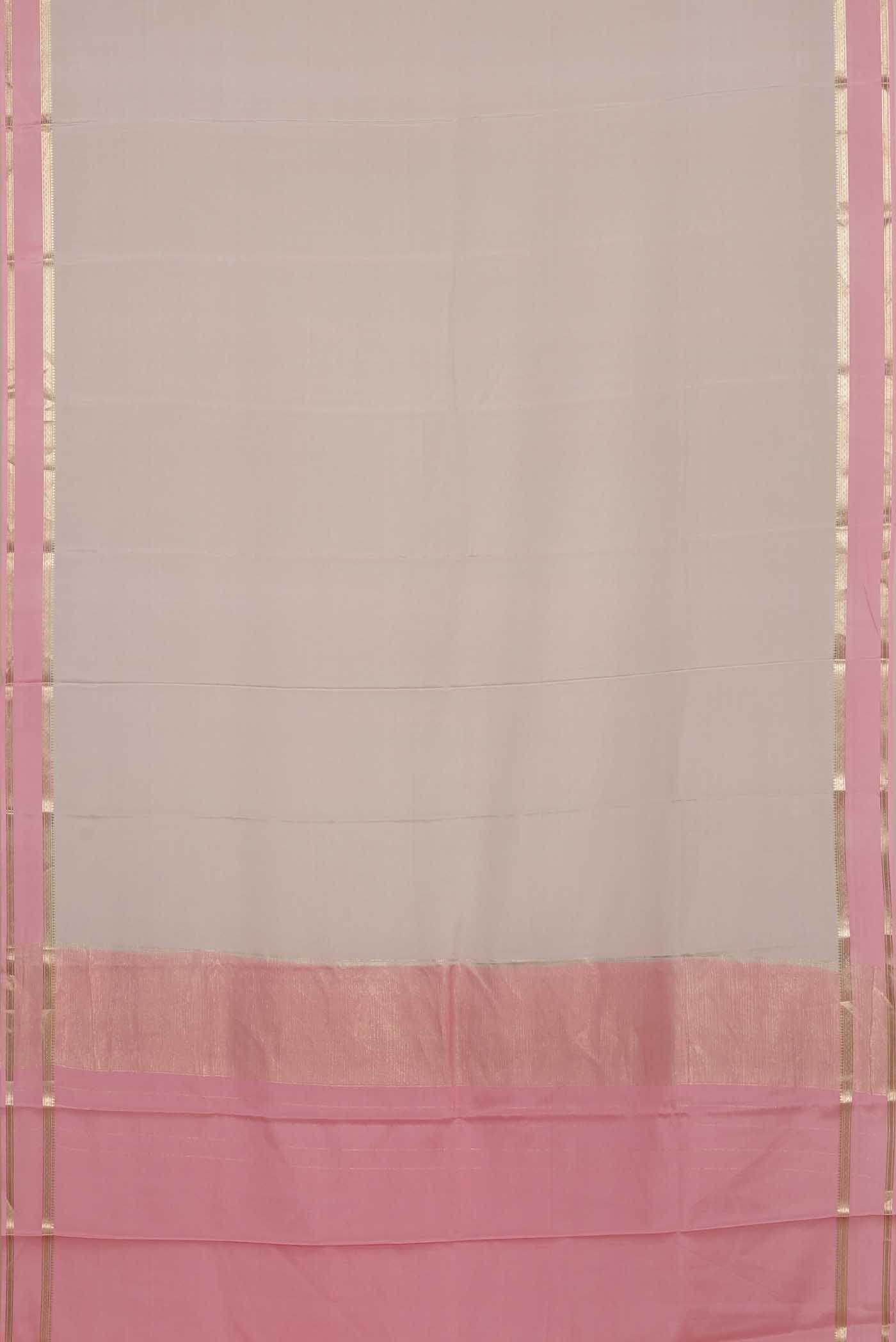 Cream Mysore Crepe Saree