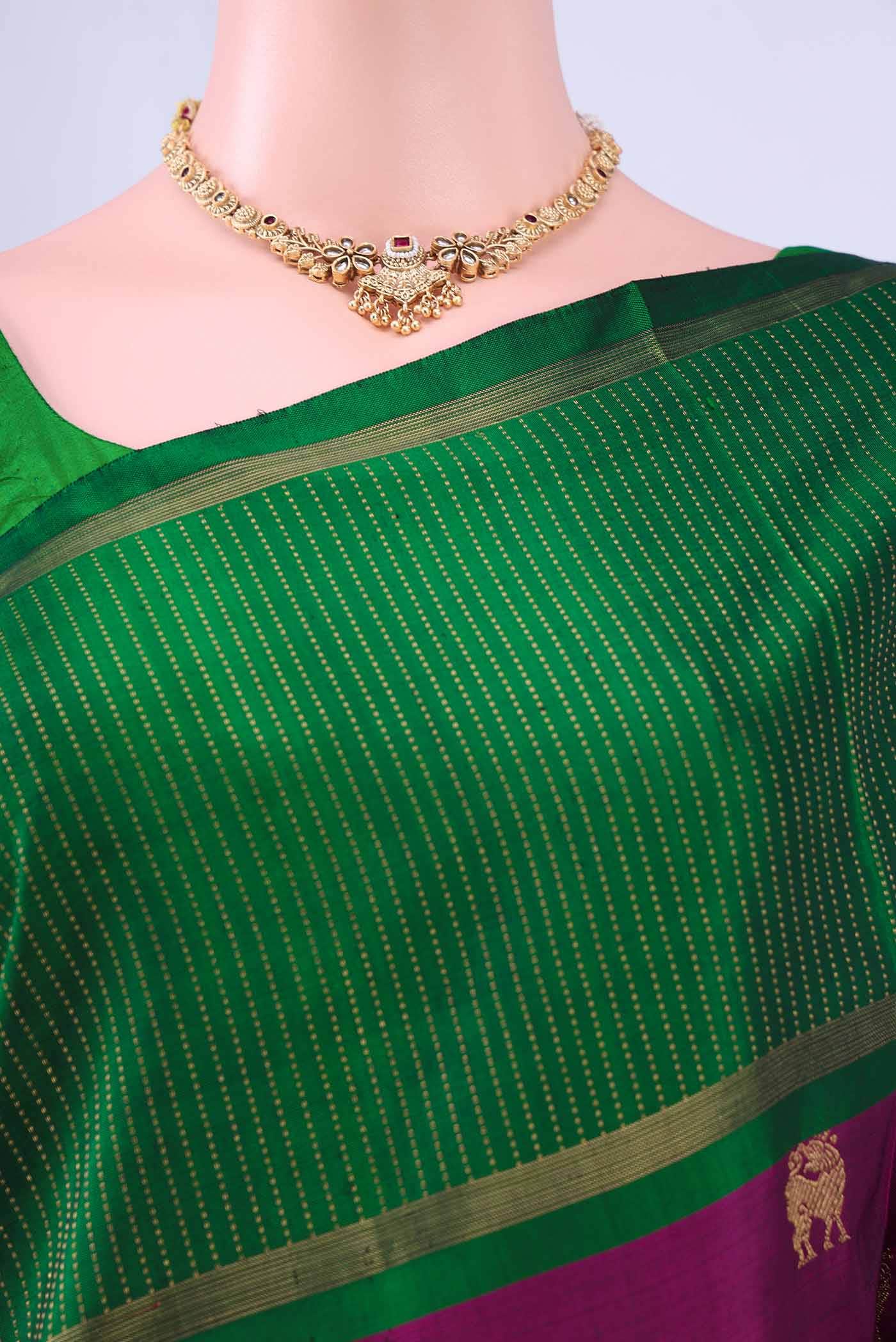 Magenta Kanchipuram Silk Saree