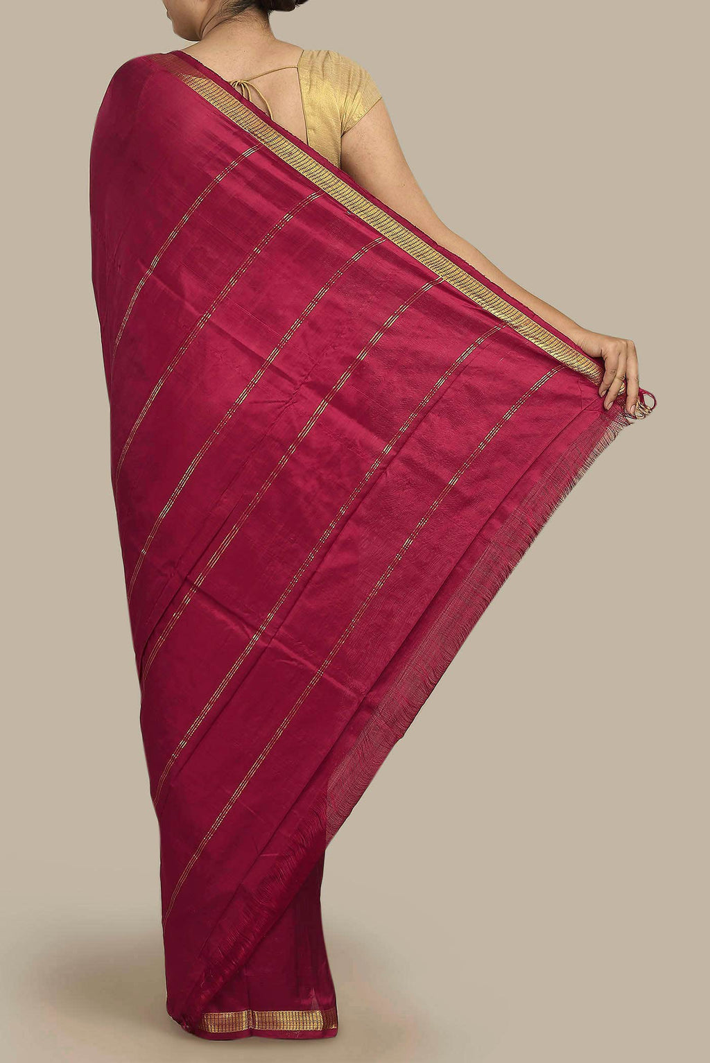 Maroon Kanchipuram Silk Saree
