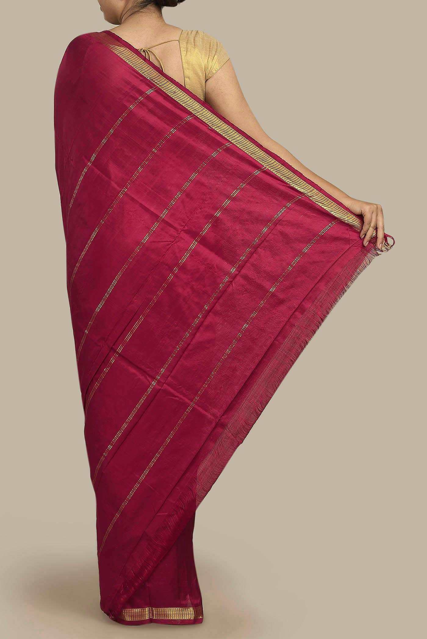 Maroon Kanchipuram Silk Saree