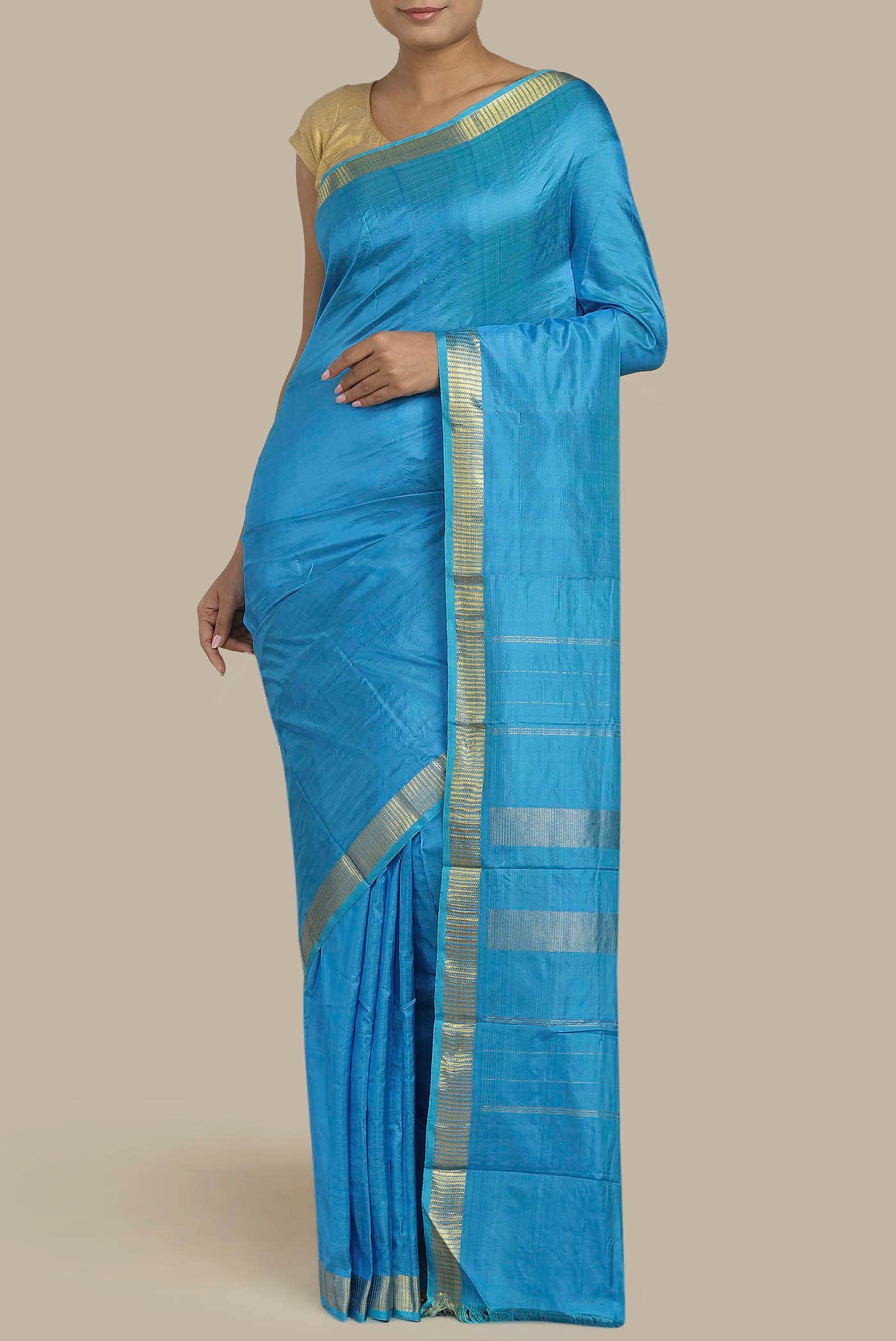 Blue Kanchipuram Silk Saree
