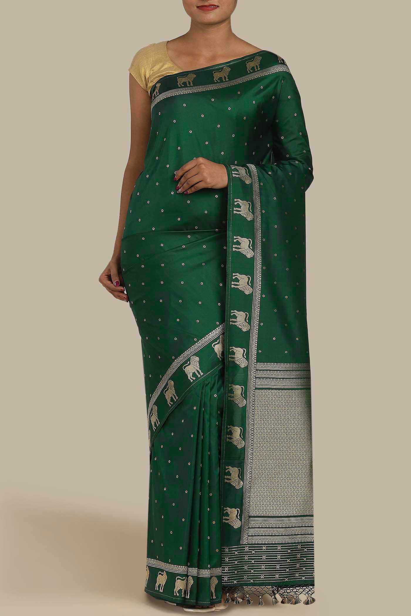 Green Banarasi Silk Saree