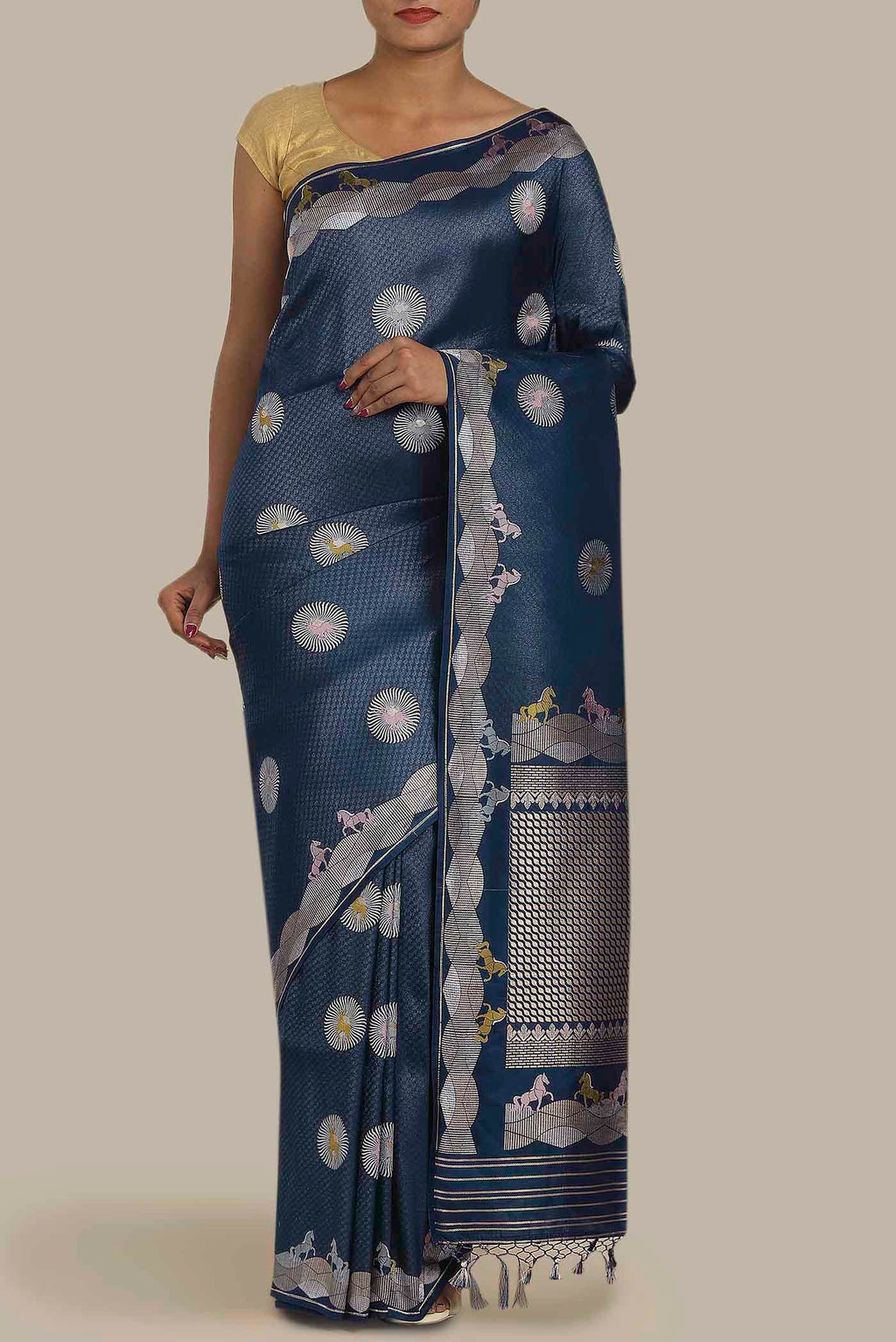 Blue Banarasi Silk Saree