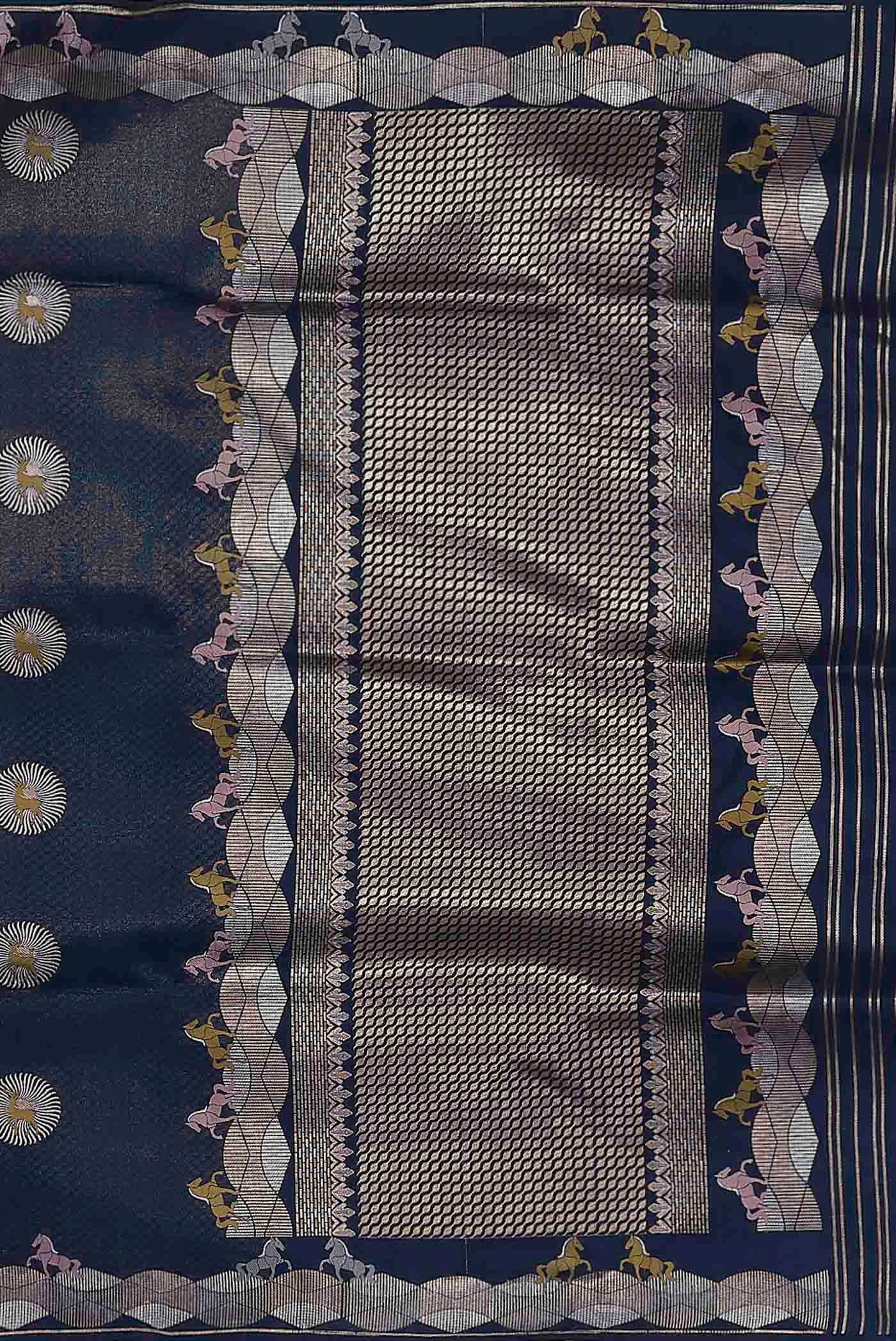 Blue Banarasi Silk Saree