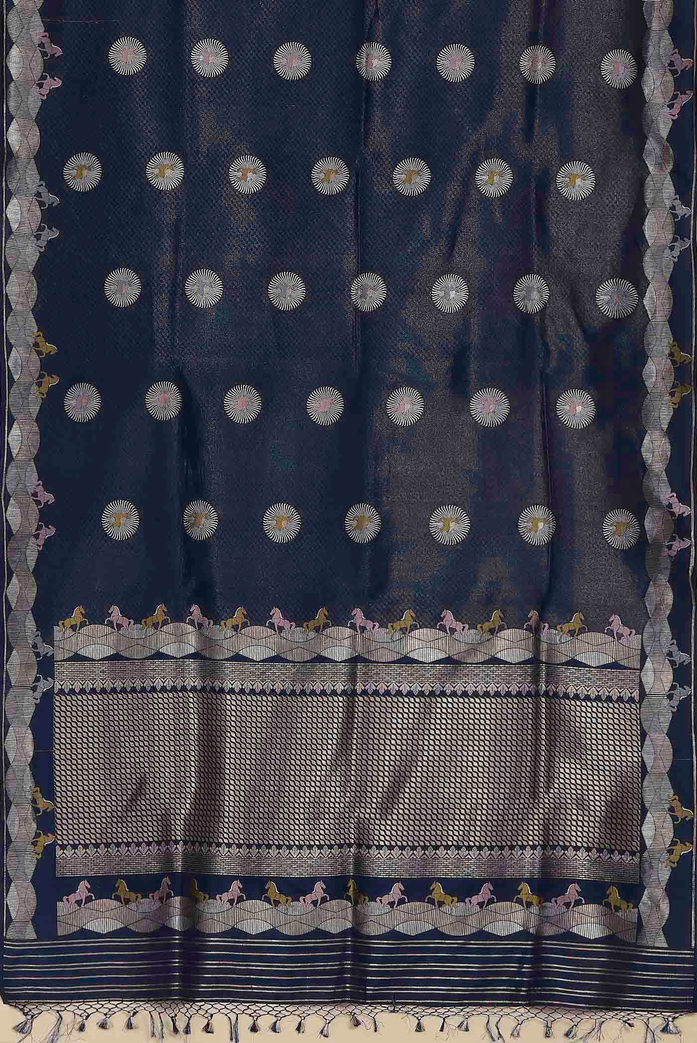 Blue Banarasi Silk Saree