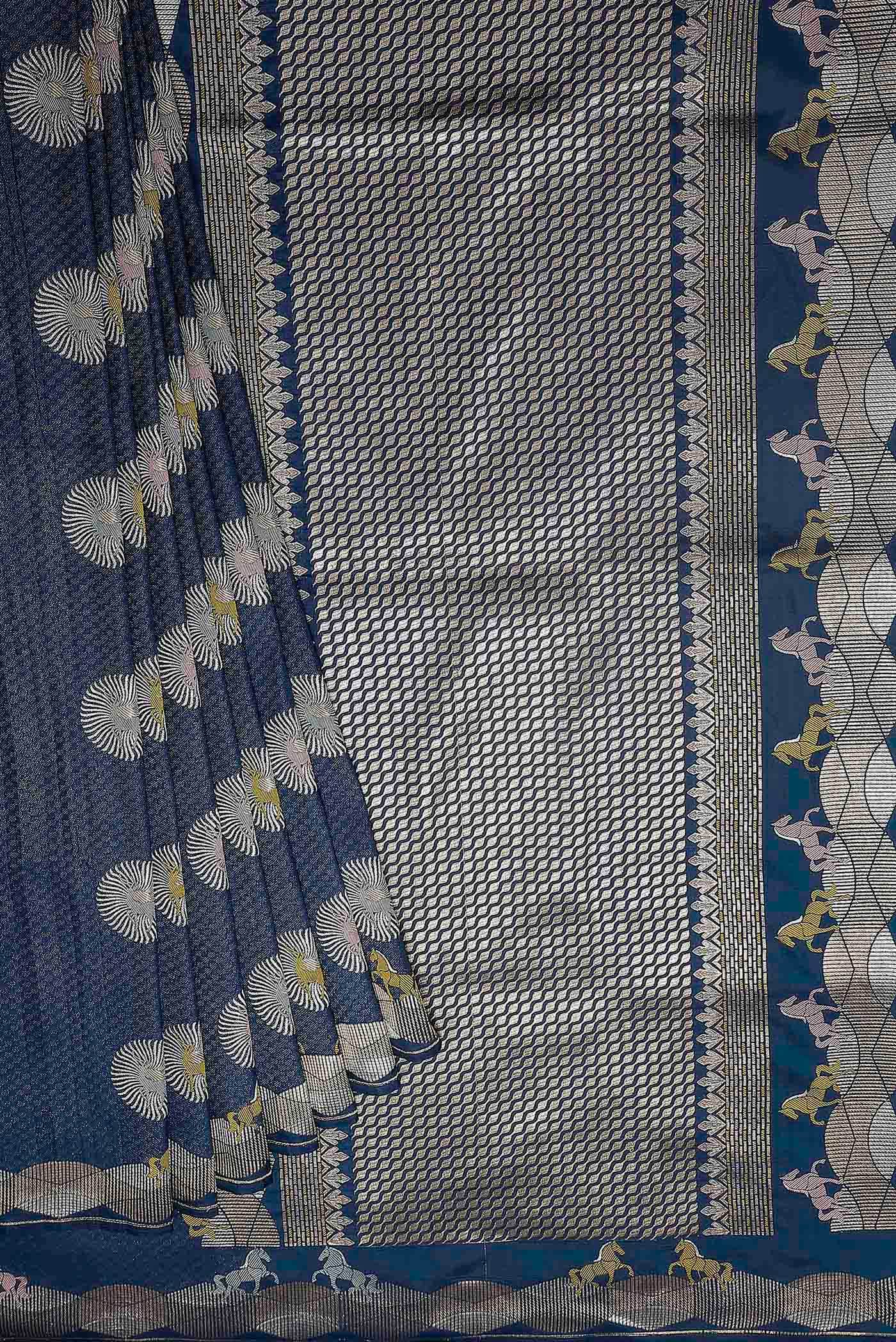 Blue Banarasi Silk Saree