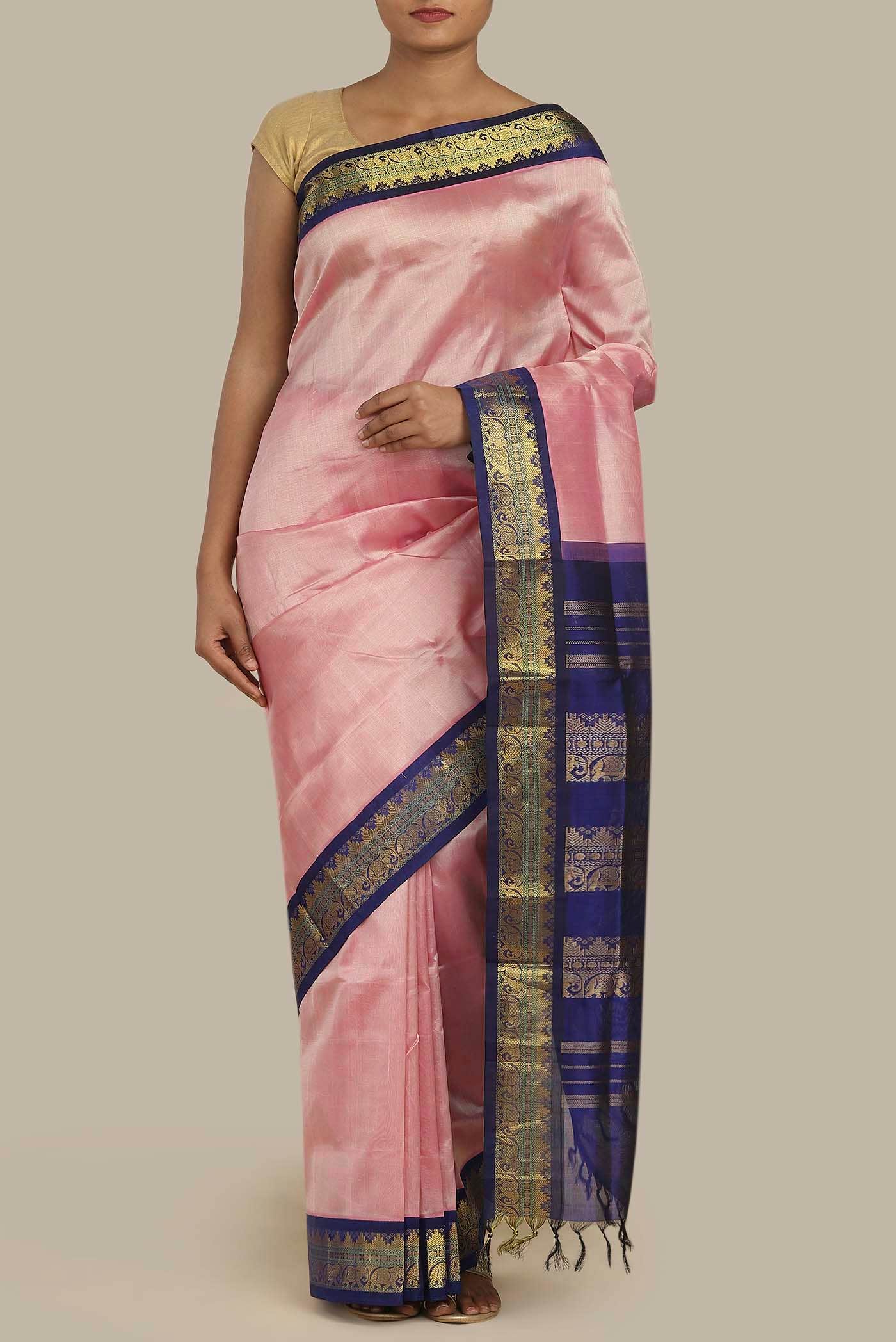 Pink Silk Cotton Saree