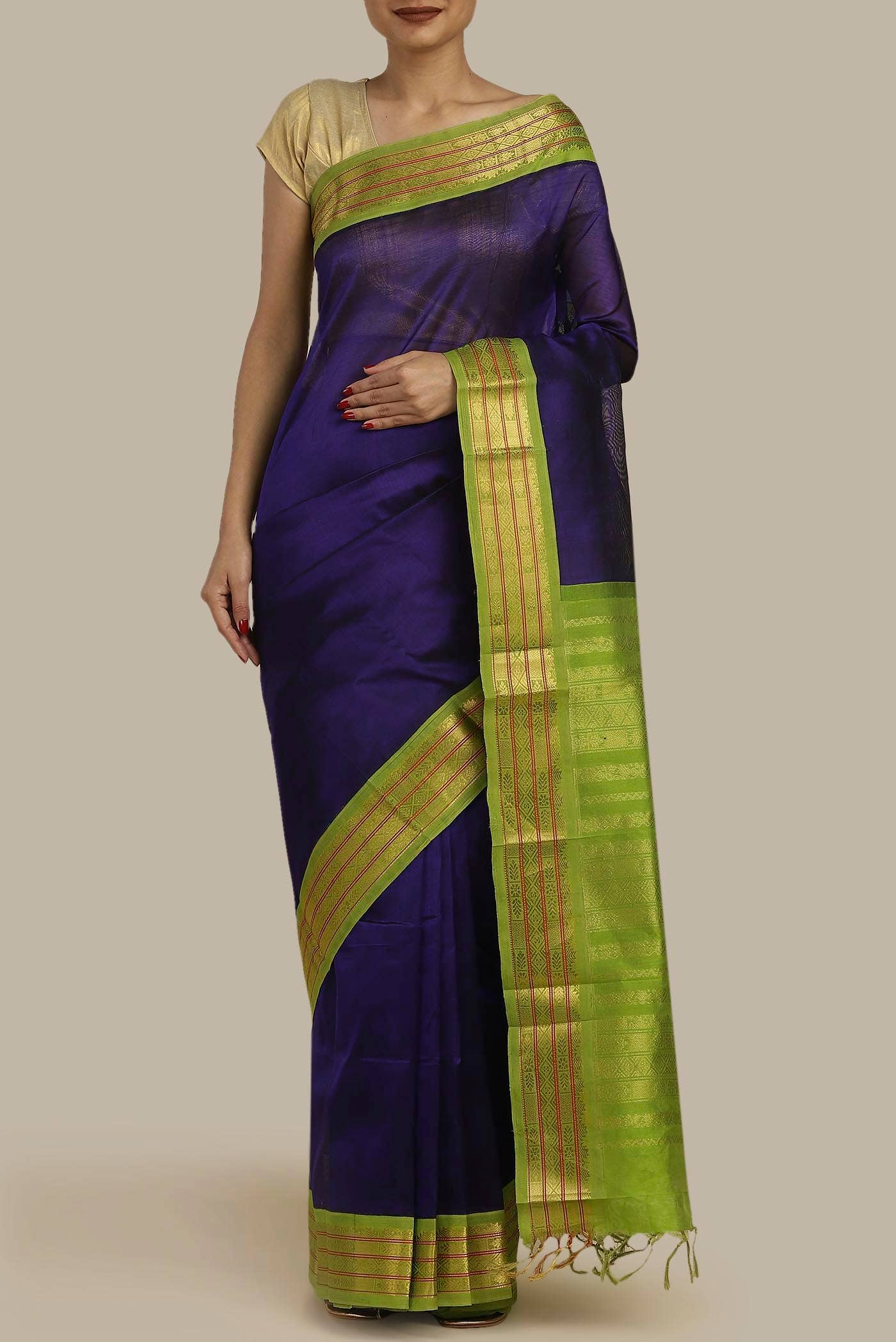 Blue Silk Cotton Saree