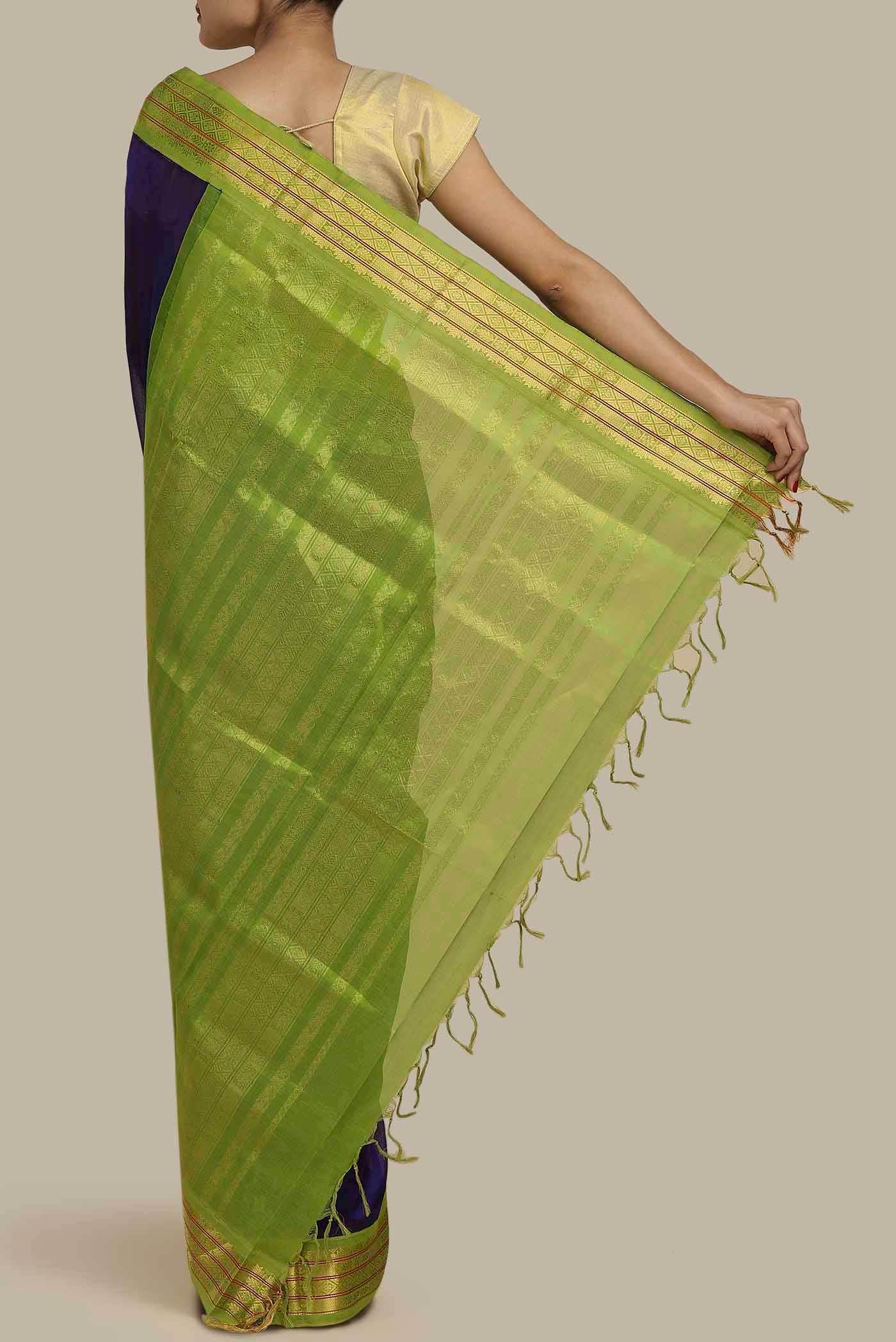 Blue Silk Cotton Saree