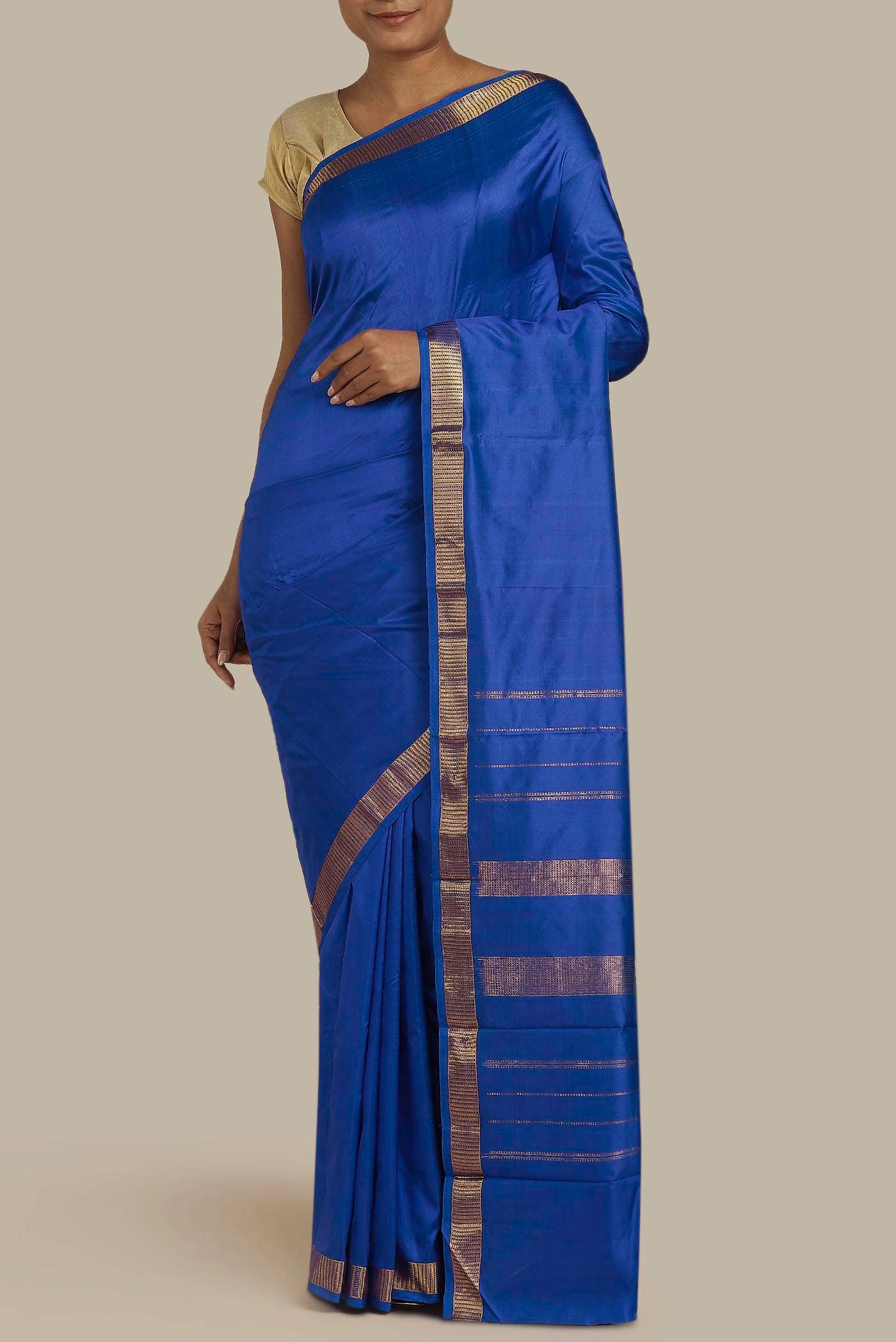 Blue Kanchipuram Silk Saree