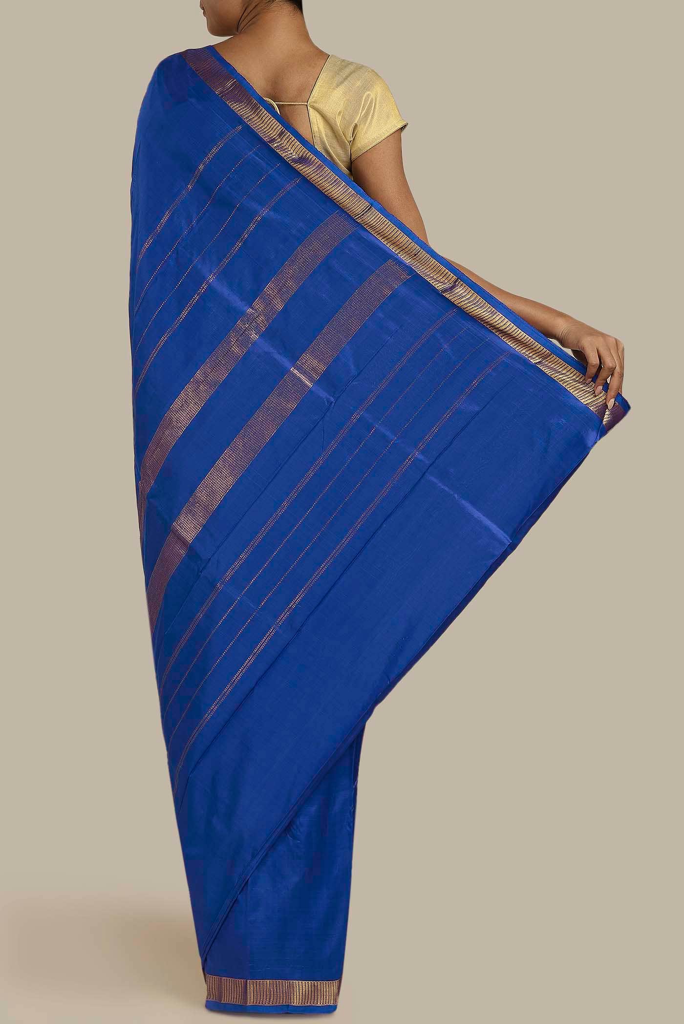 Blue Kanchipuram Silk Saree