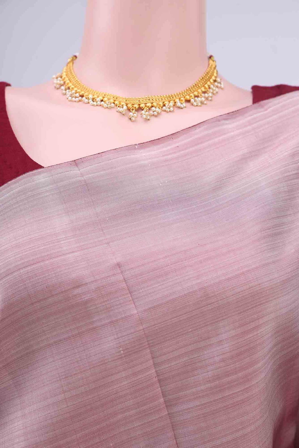 Rose Gold Dual Tone Kanchipuram Saree
