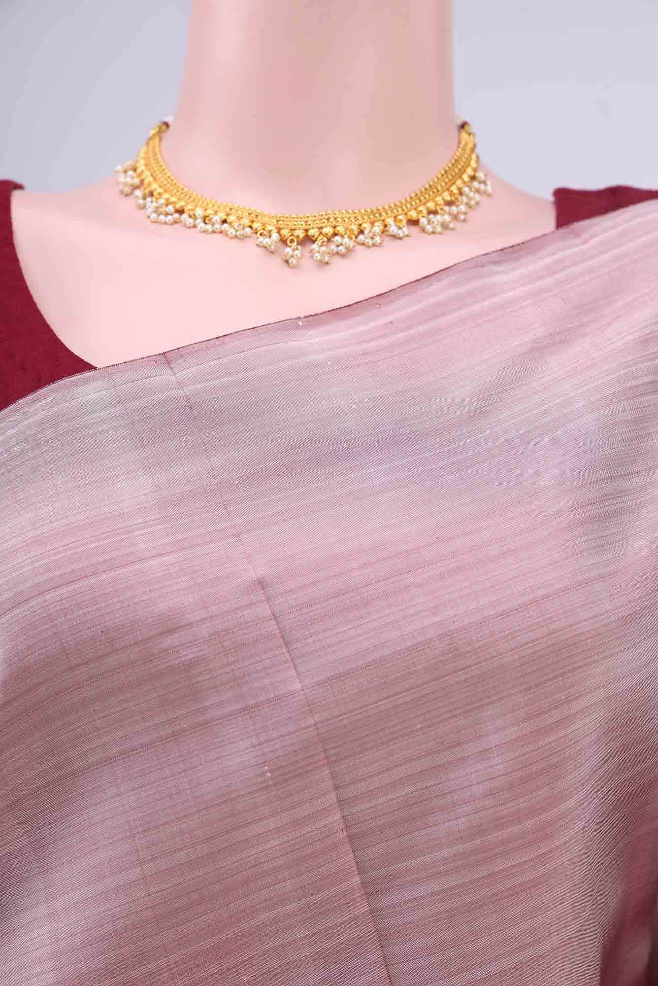 Rose Gold Dual Tone Kanchipuram Saree