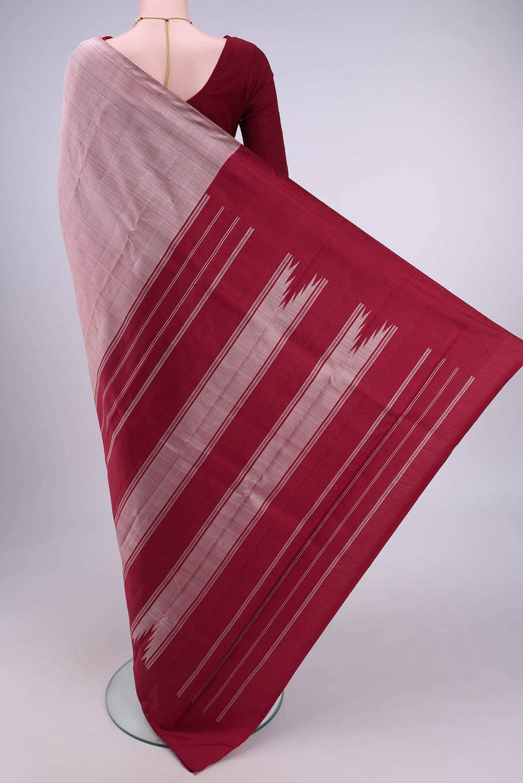Rose Gold Dual Tone Kanchipuram Saree