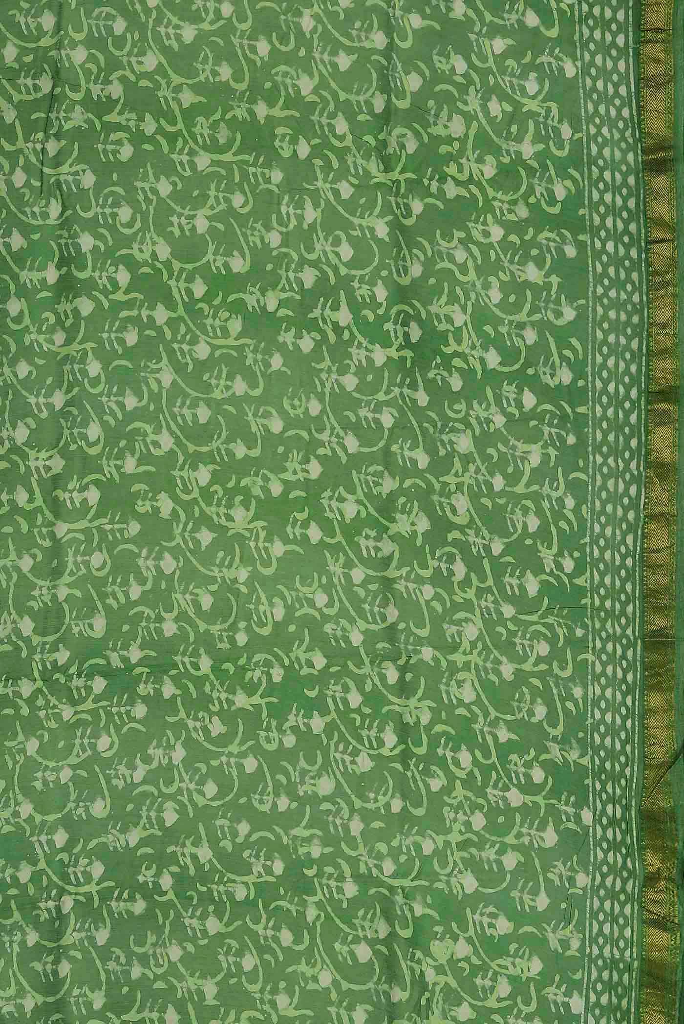 Green Maheshwari Silk Cotton Saree