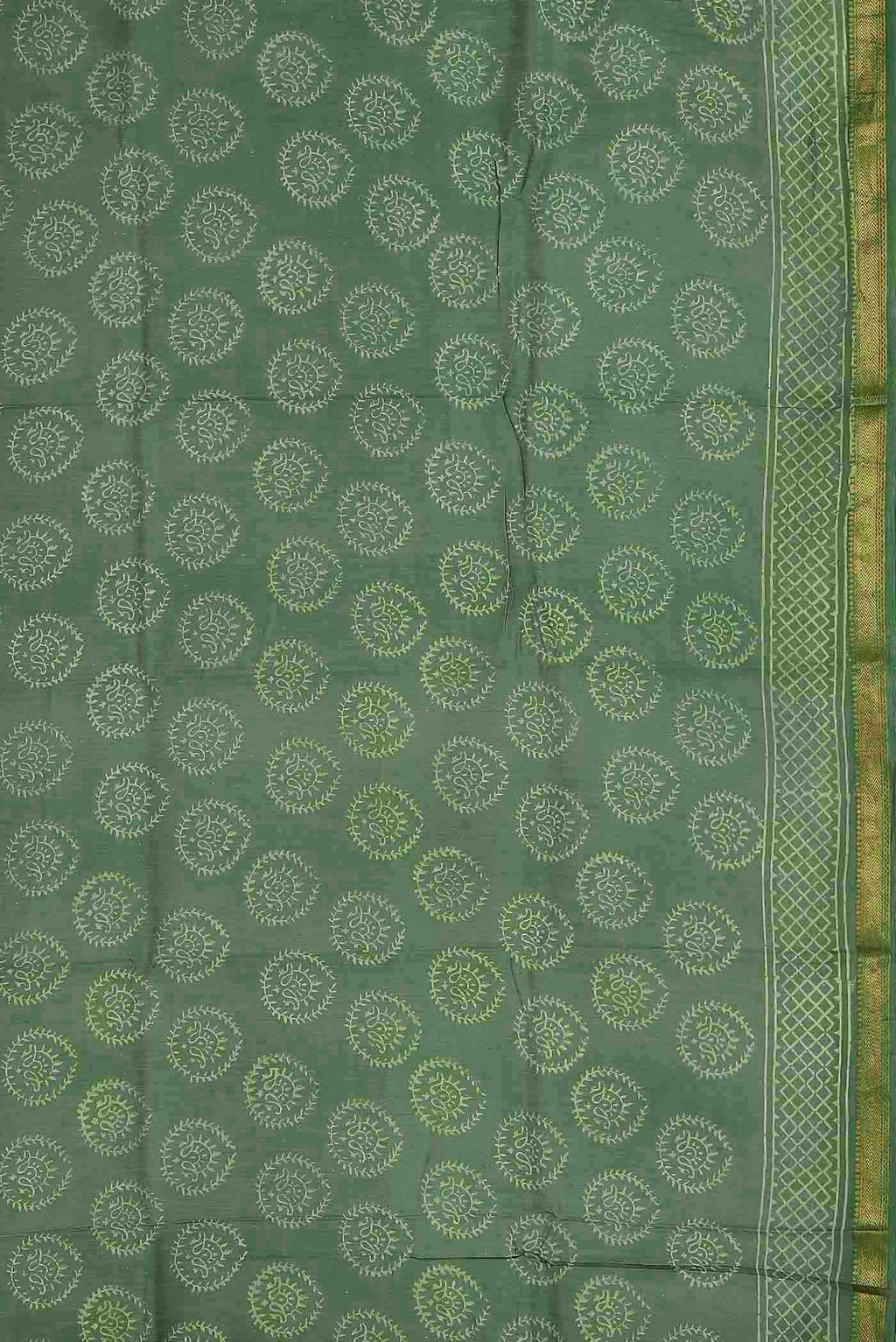 Green Maheshwari Silk Cotton Saree