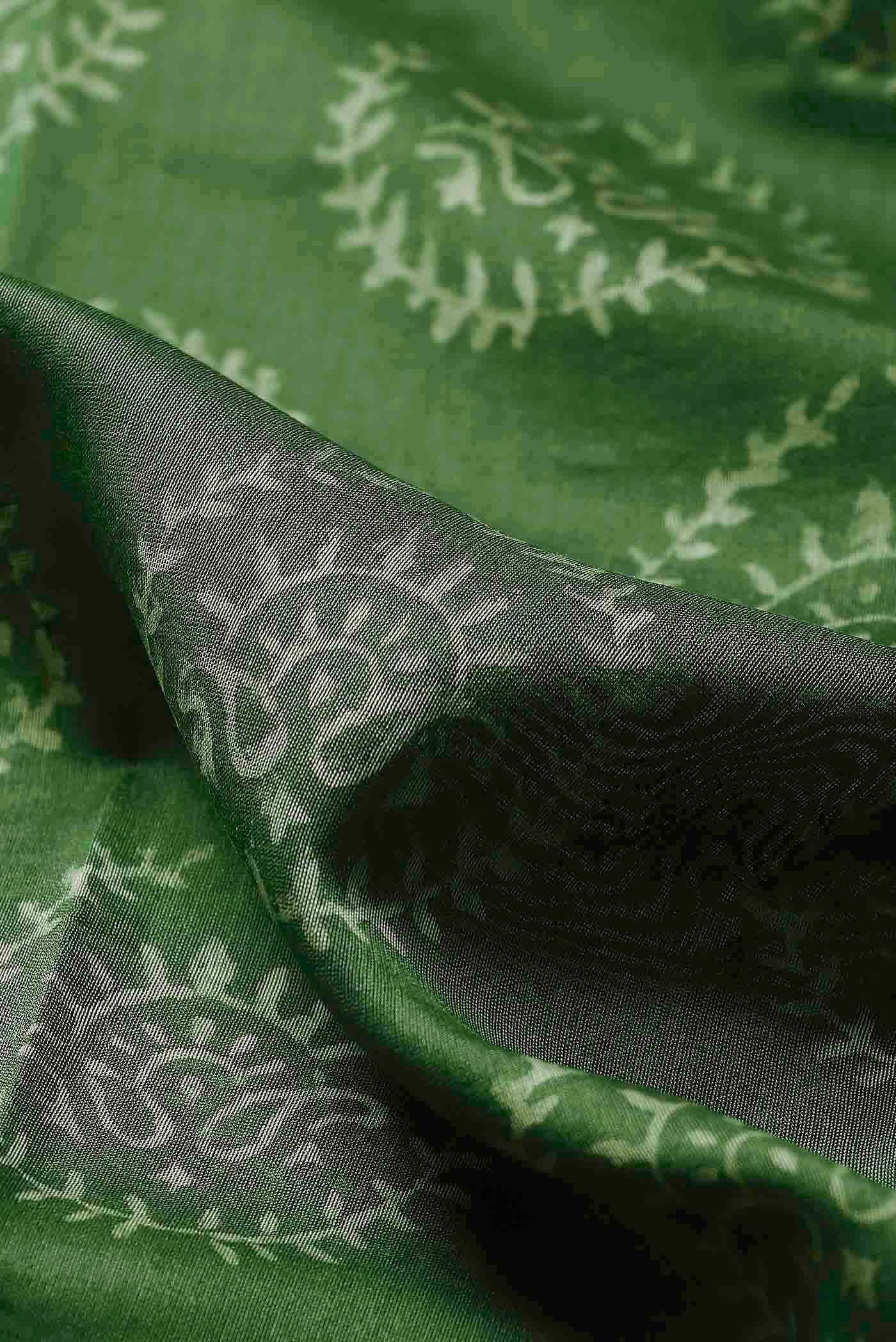 Green Maheshwari Silk Cotton Saree