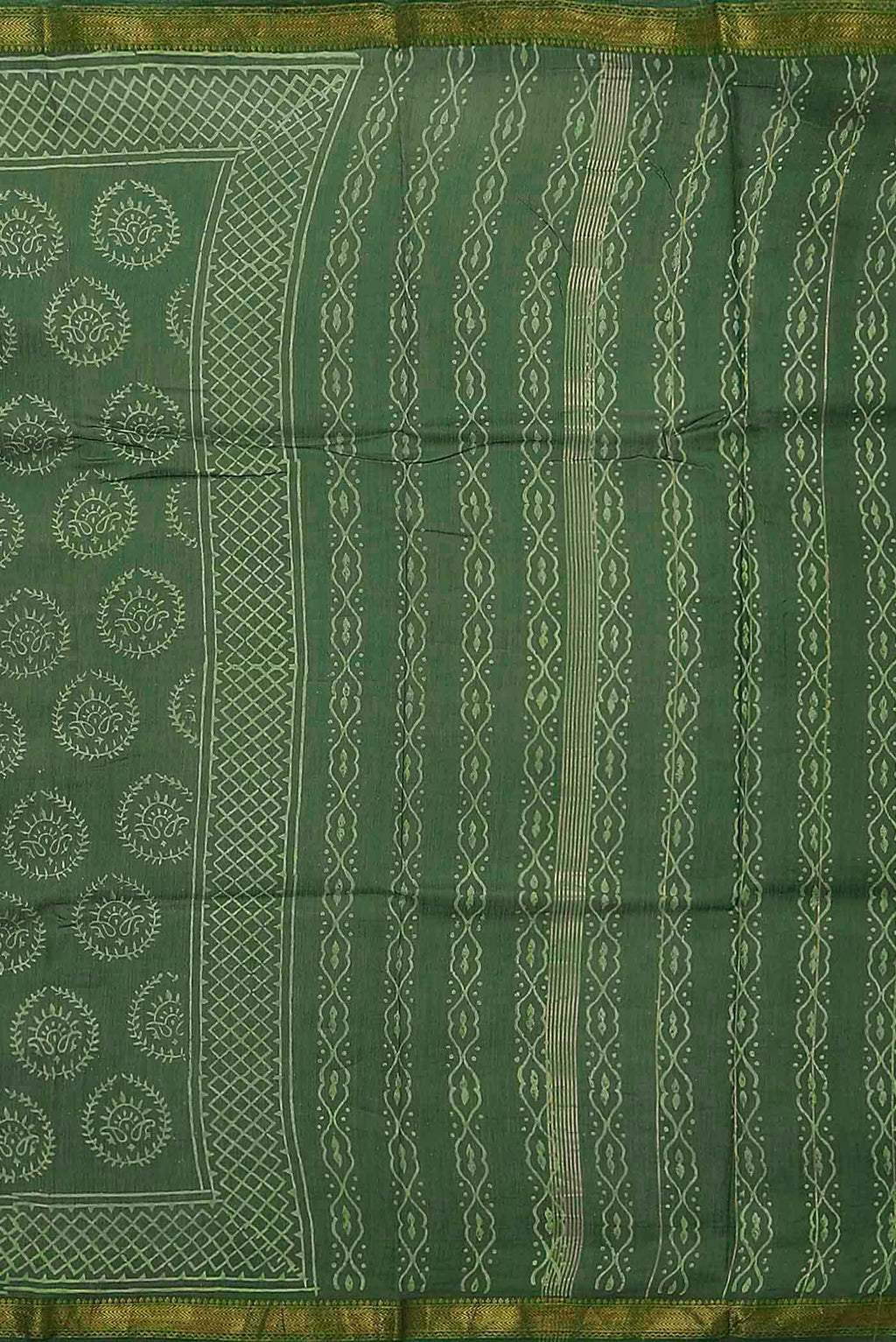 Green Maheshwari Silk Cotton Saree
