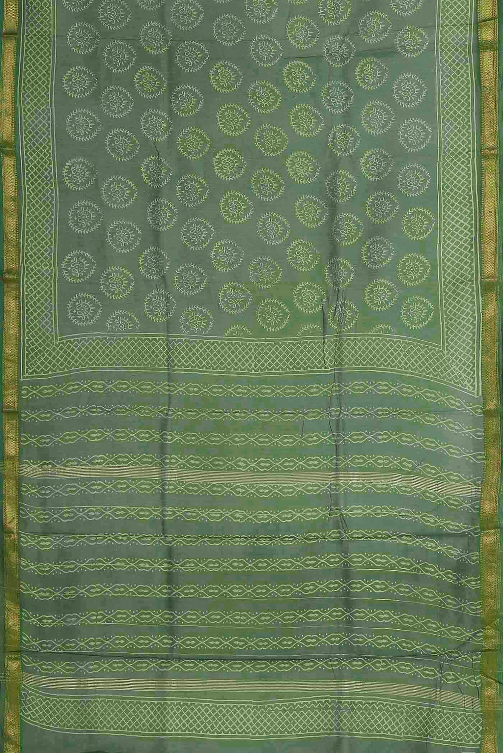 Green Maheshwari Silk Cotton Saree