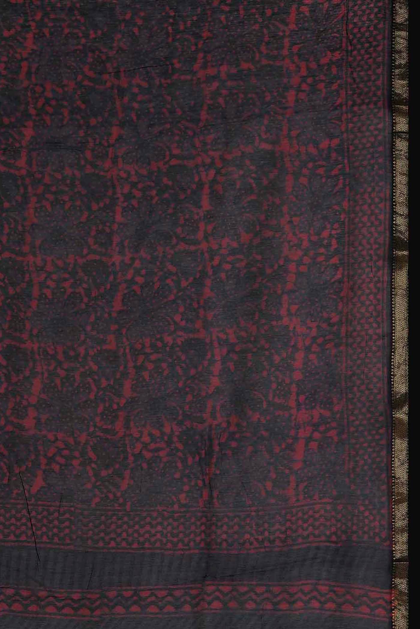 Black Maheshwari Silk Cotton Saree