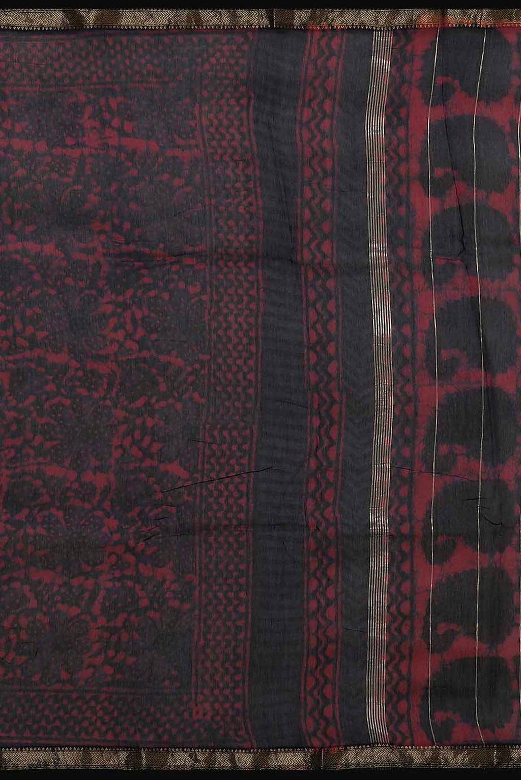Black Maheshwari Silk Cotton Saree