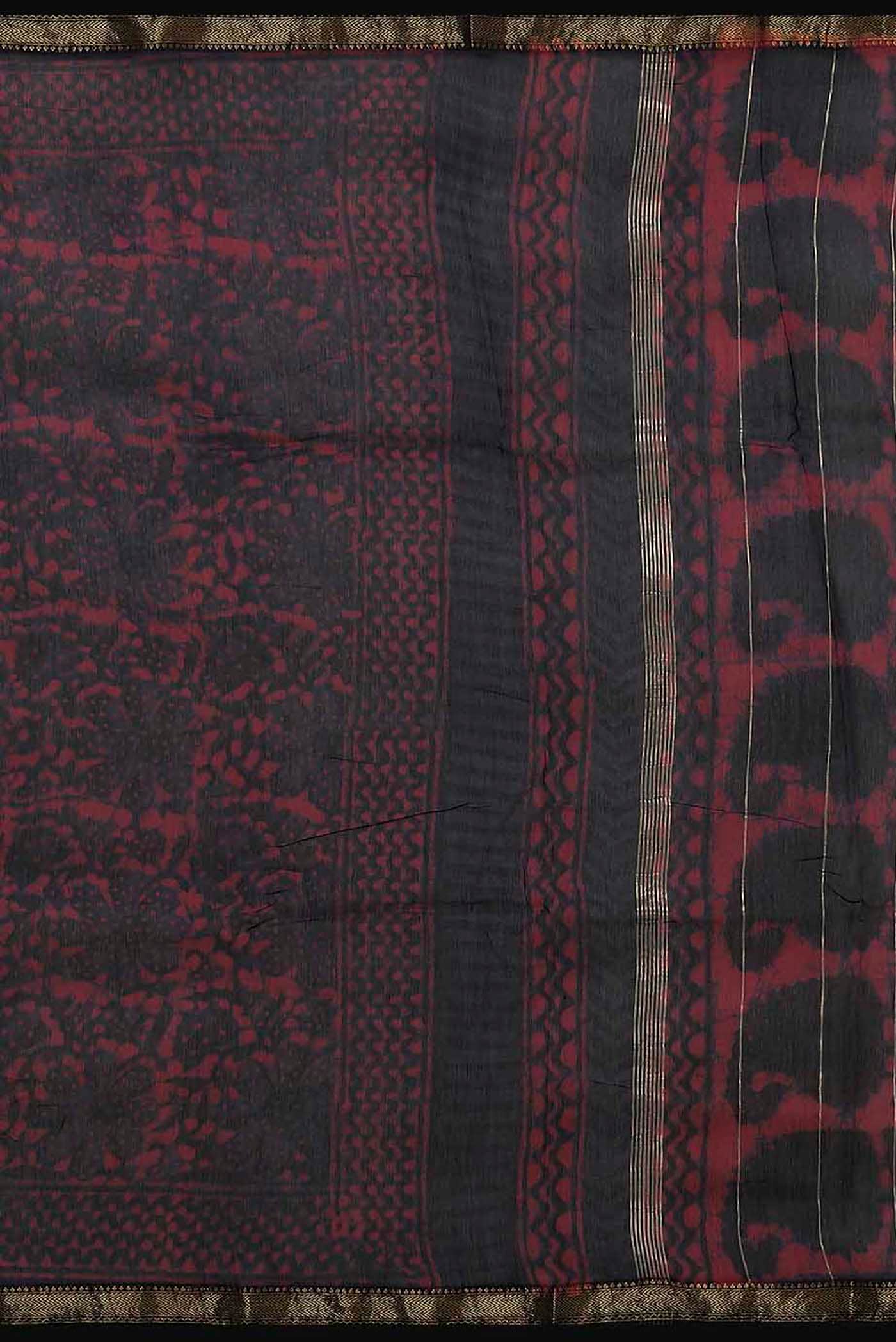 Black Maheshwari Silk Cotton Saree